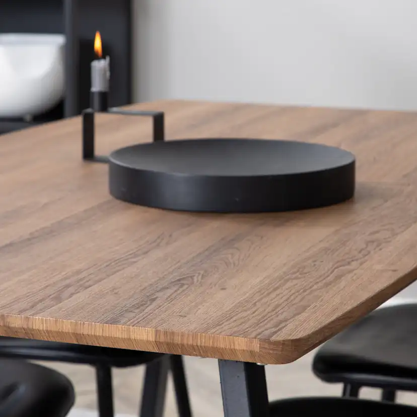 Matgrupp Venture Home Ina med 4 Pobbie Stolar Konstläder Svart