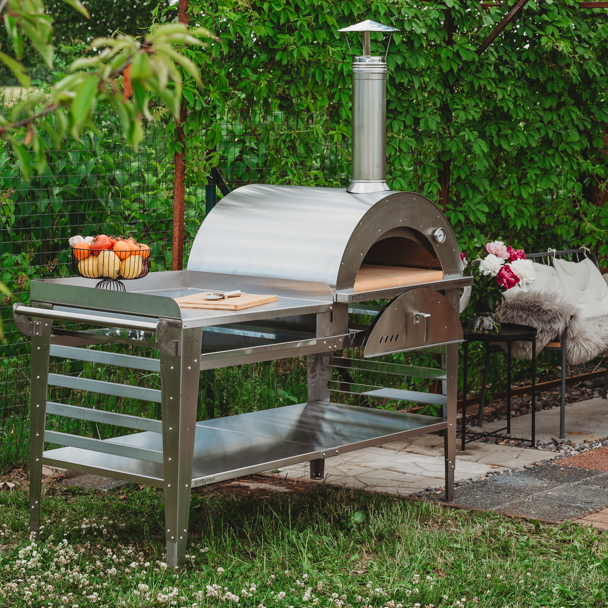 Pizzaugn GrillSymbol Pizzo med Pizzabord XL Inox
