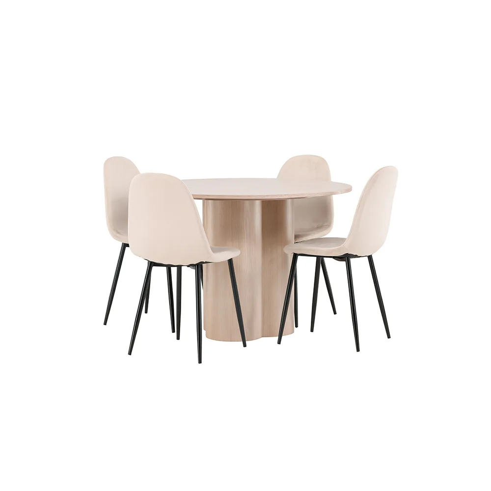 Matgrupp Venture Home Olivia med 4 Polar Stolar Natur
