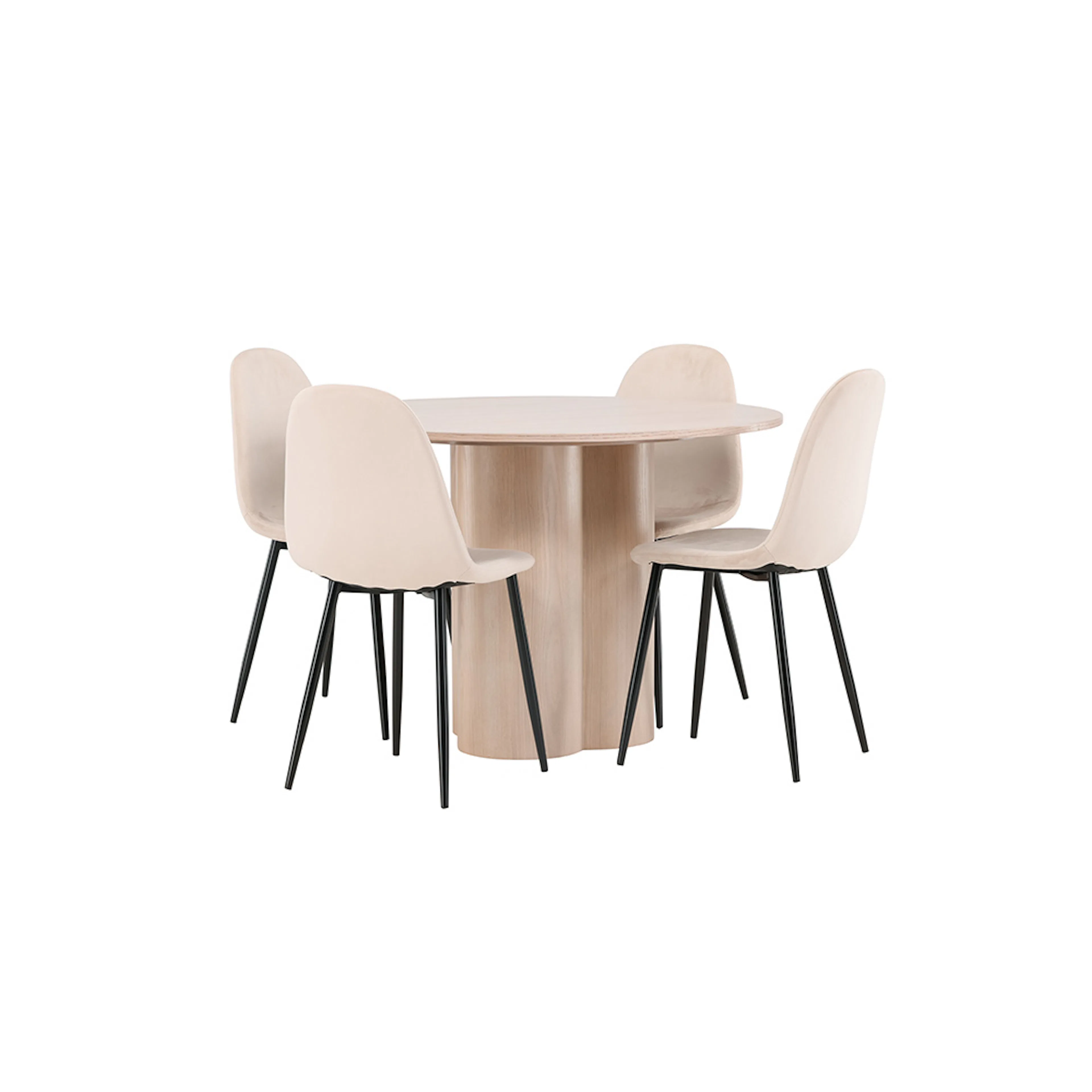 Matgrupp Venture Home Olivia med 4 Polar Stolar Natur