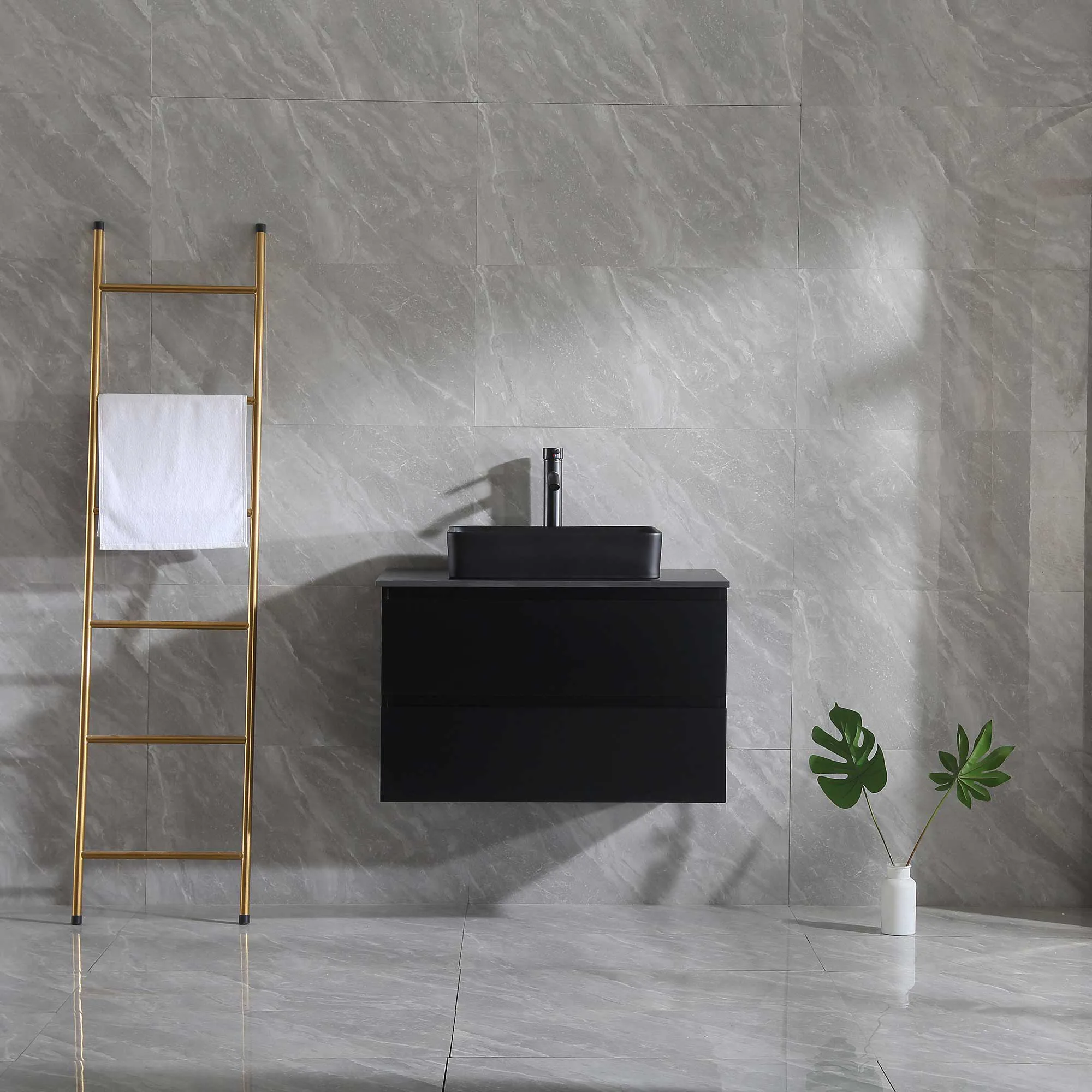 Tvättställsskåp Bathlife Extas 800 Svart Bredd: 800
