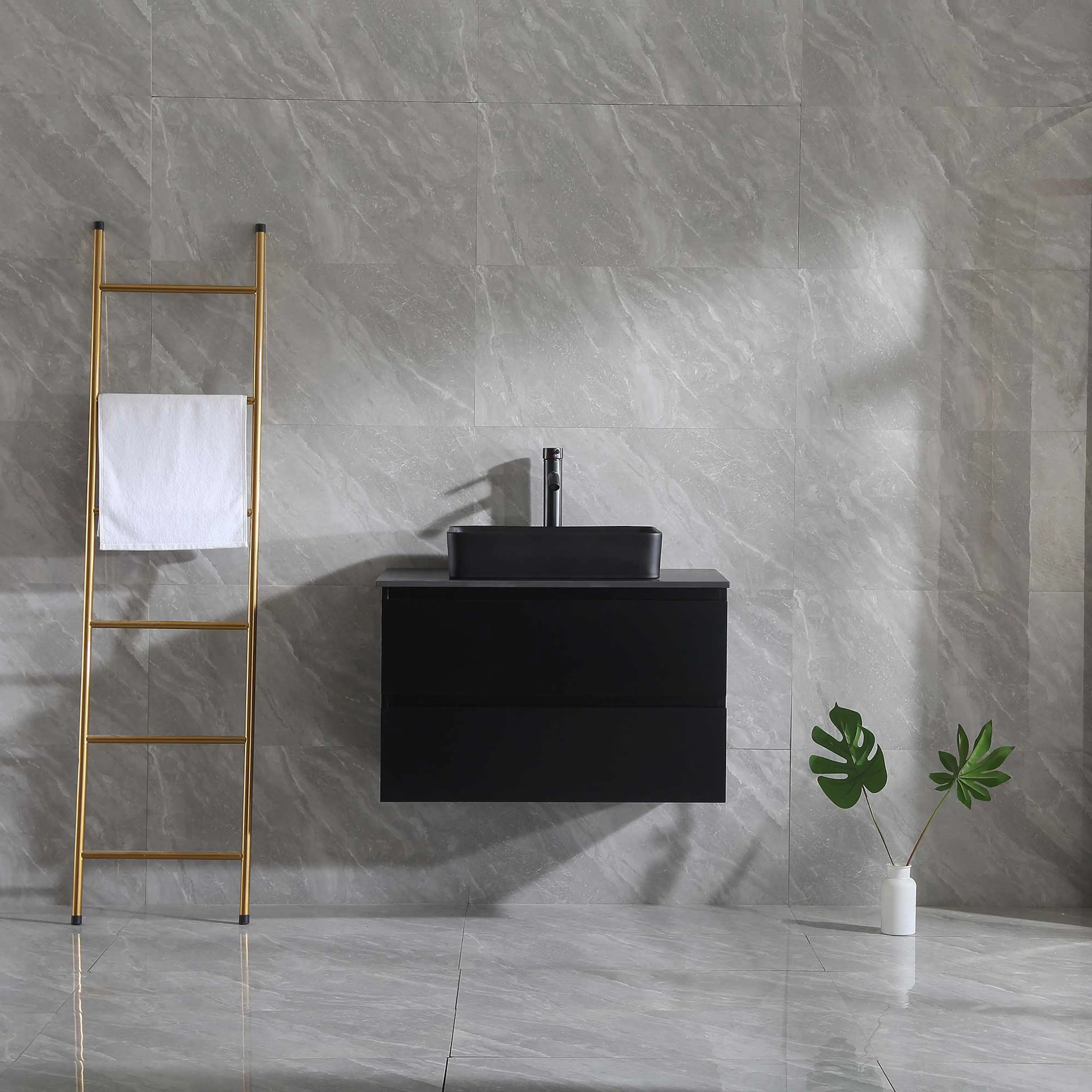 Tvättställsskåp Bathlife Extas 800 Svart Bredd: 800
