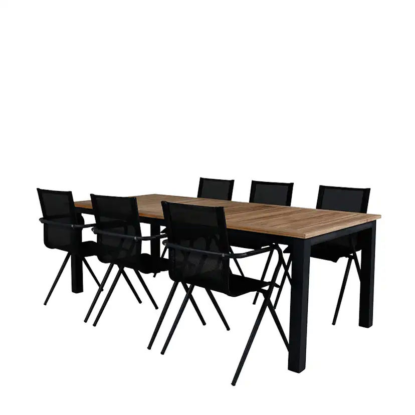 Matgrupp Venture Home Perla 224 med 6 Aspen Matstolar