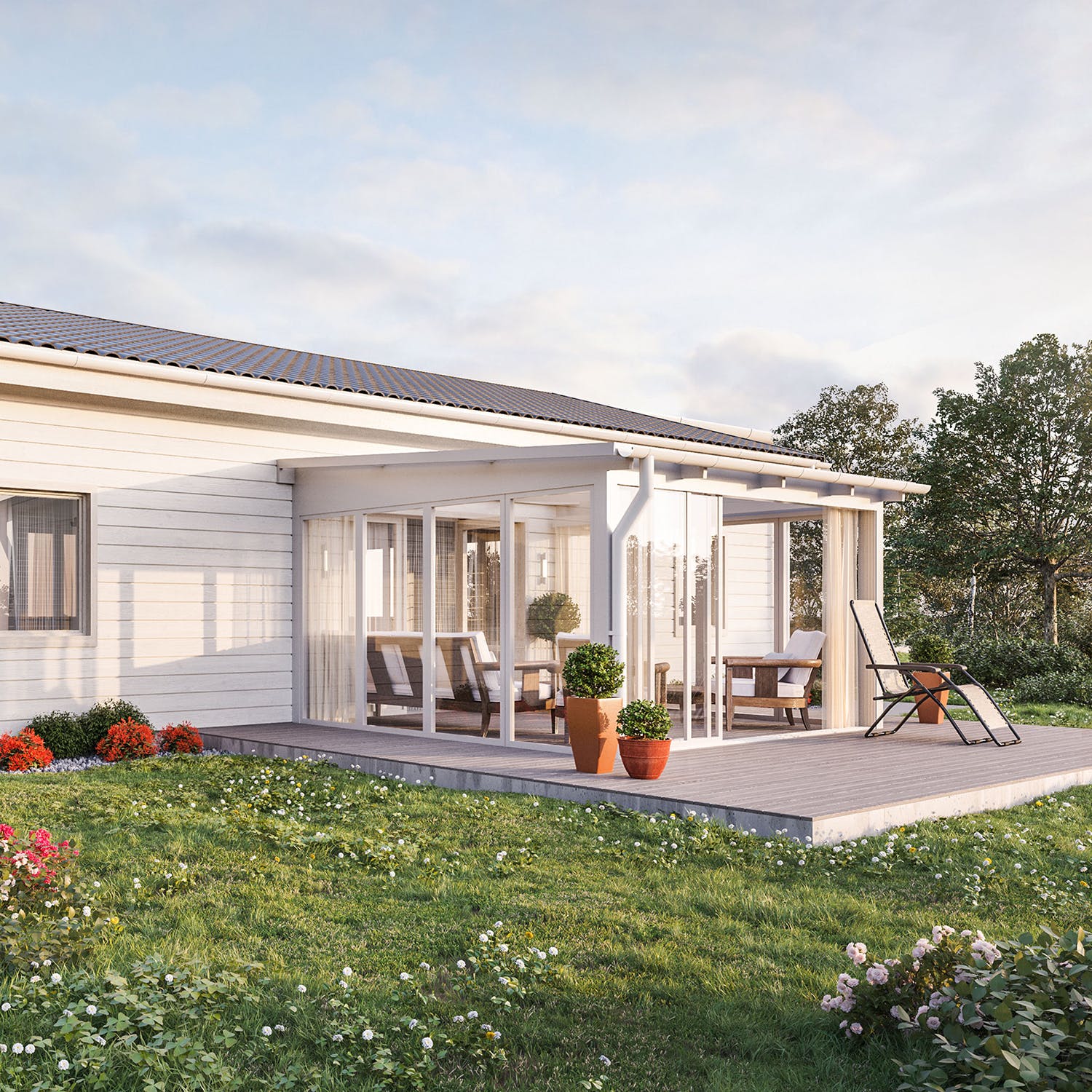 Fast Fönsterparti Hörn Halle Primolux