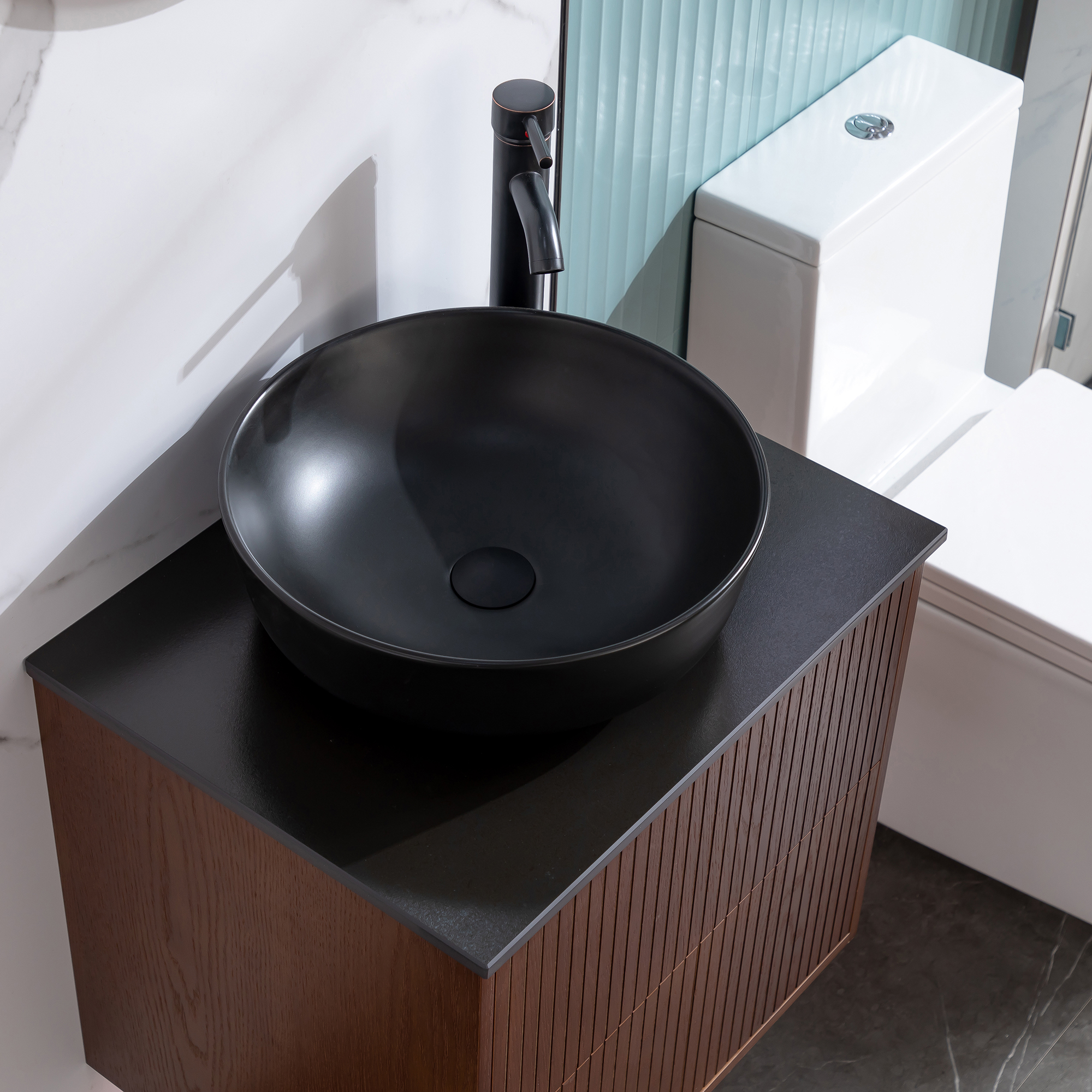 Washbasin Cabinet Bathlife FÖRTJUST 60 Brown oak Bredd: 600 mm