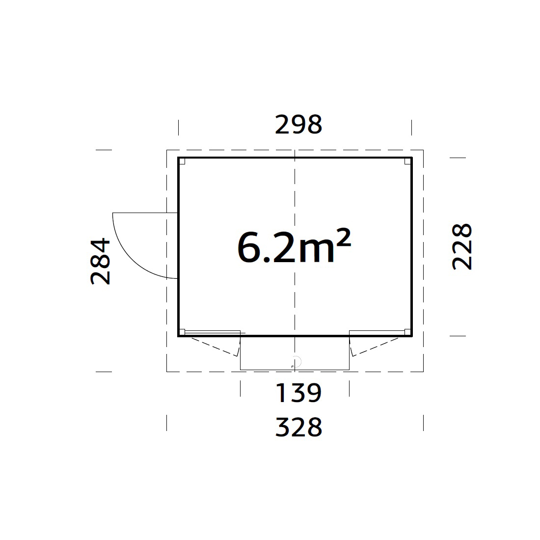 Marian 6,2 m2 - Folding kiosk NO Obehandlad