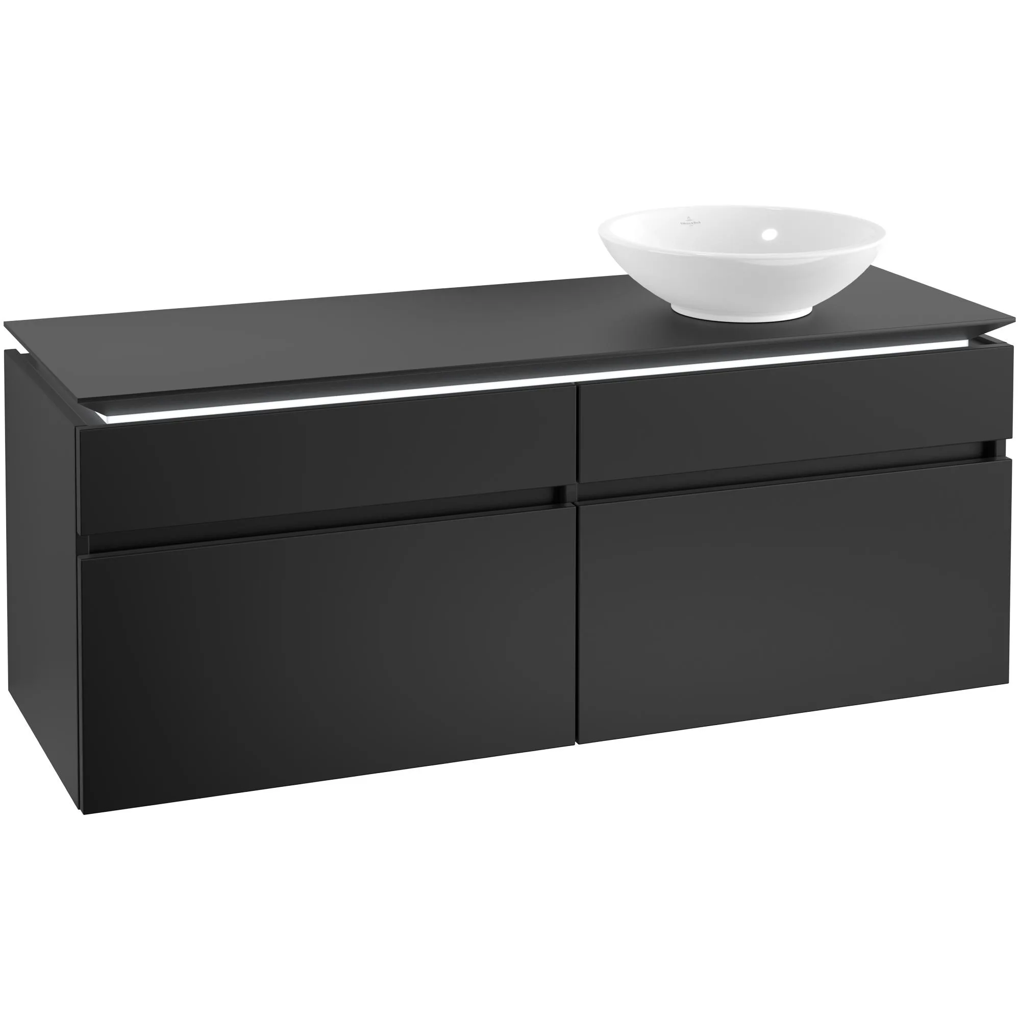 Tvättställsskåp Villeroy & Boch Legato 1400 med 4 Lådor för Ocentrerat Ytmonterat Tvättställ