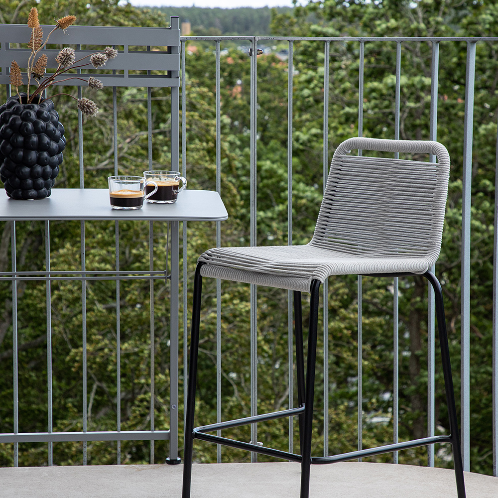Lindos Barchair Steel - Black / Svart/Ljusgrå