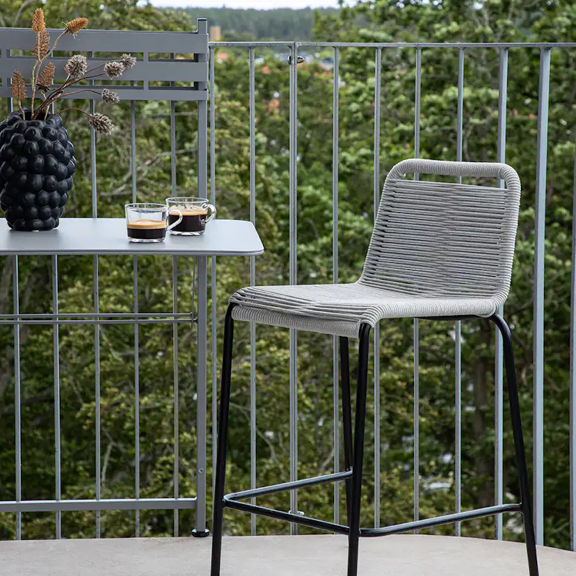 Lindos Barchair Steel - Black / Svart/Ljusgrå