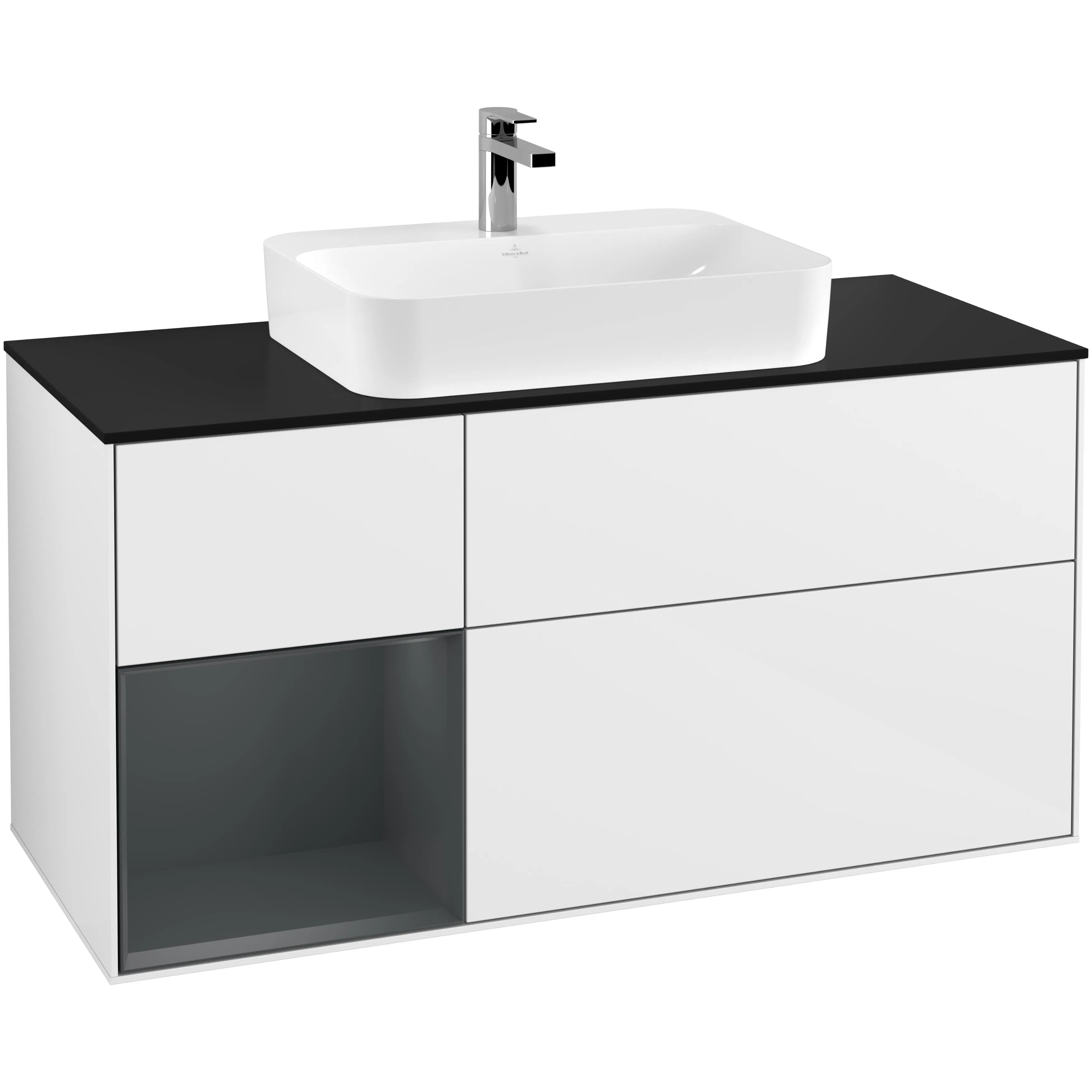 Tvättställsskåp Villeroy & Boch Finion med 3 Lådor Hylla och Bänkskiva för Ytmonterat Tvättställ