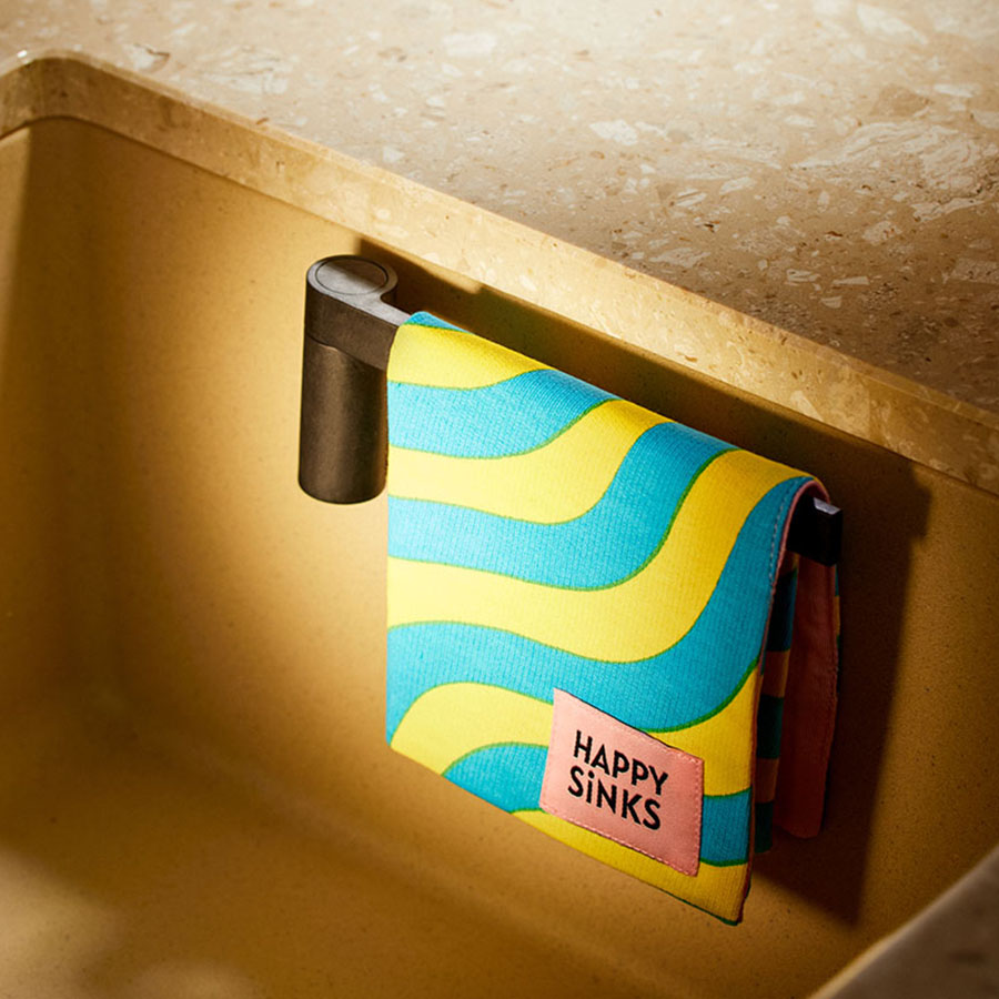 Disktrasehållare Happy Sinks Biokomposit Svart - Ett Hygieniskt Tillbehör för Köket