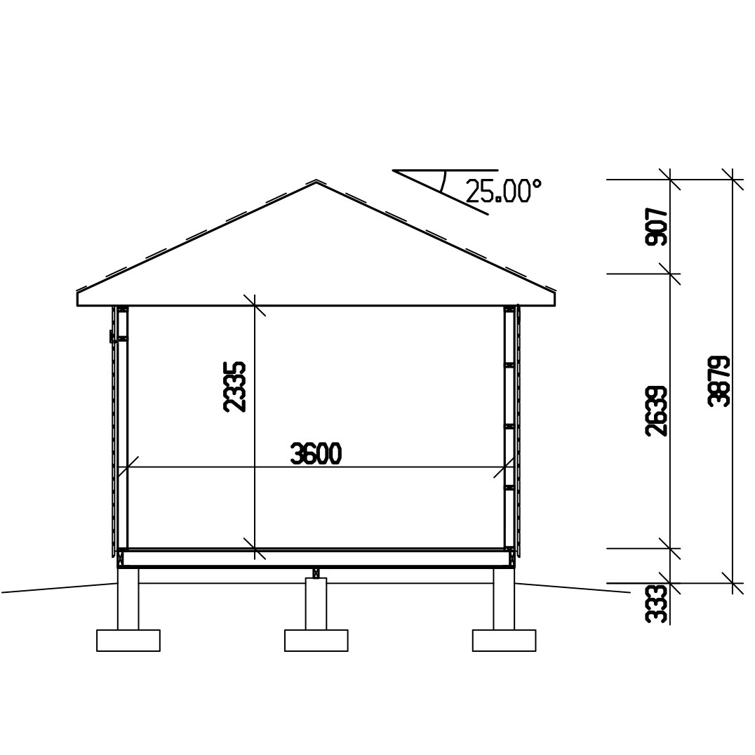 Attefallshus Vibostugan Njuta 25-4 24,3 m² Trähus med Sadeltak