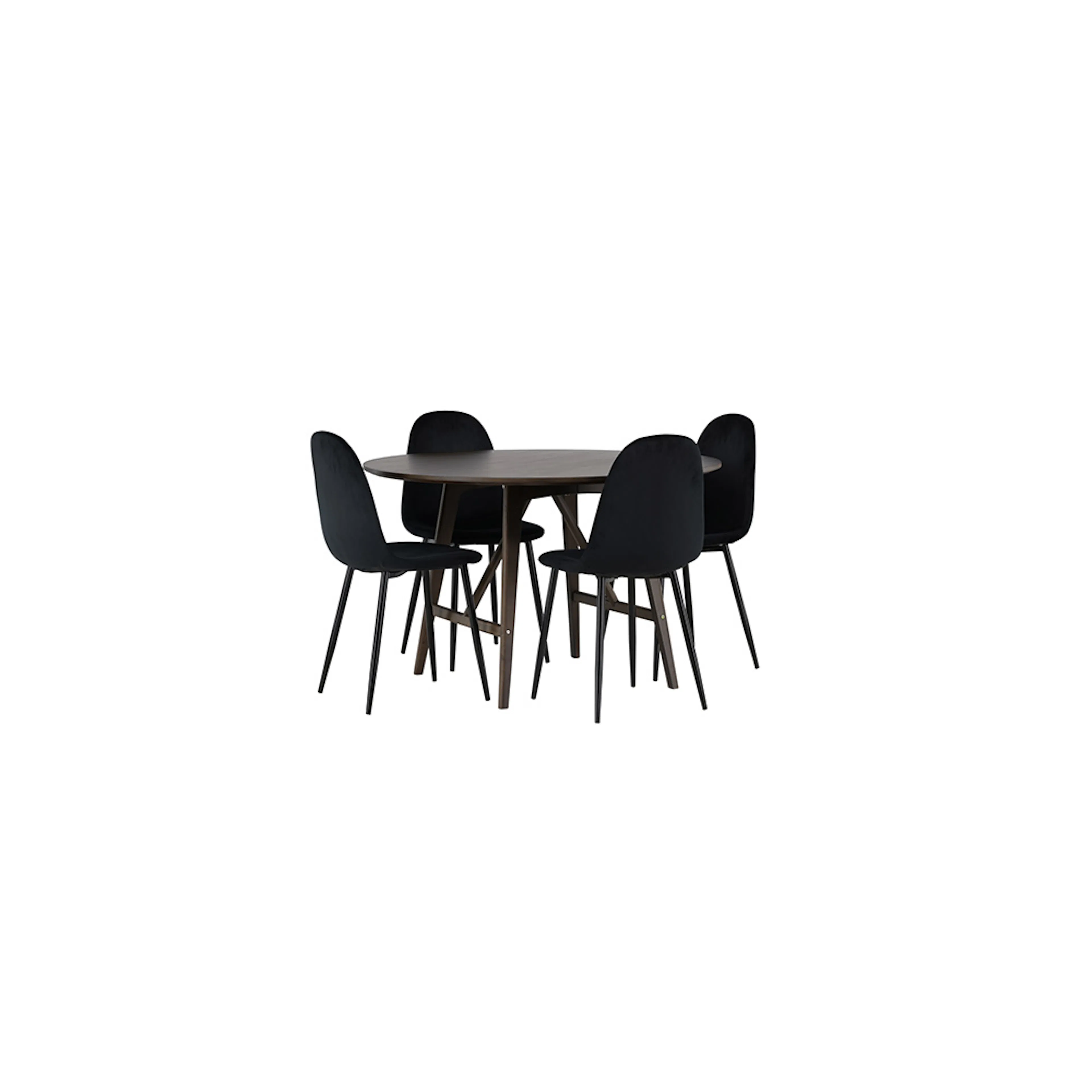Matgrupp Venture Home Kaseidon Ø100 cm med 4 st Polar stolar Svart