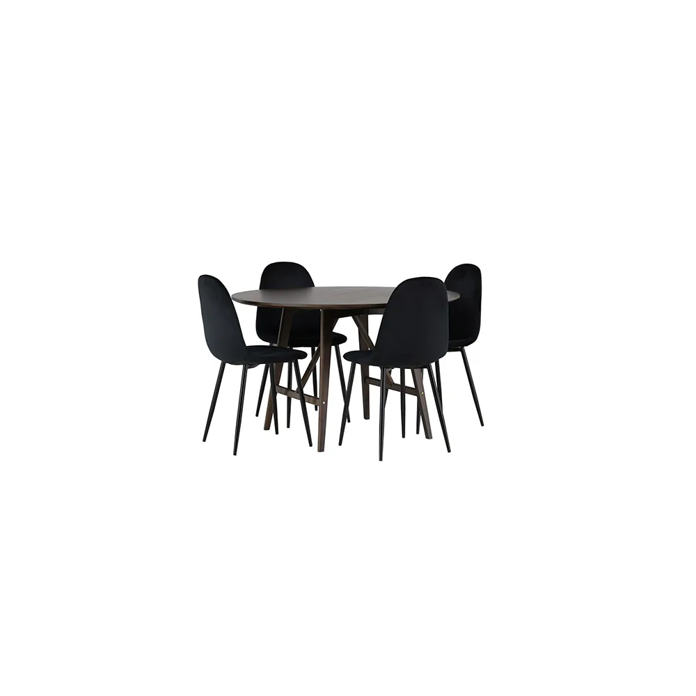 Matgrupp Venture Home Kaseidon Ø100 cm med 4 st Polar stolar