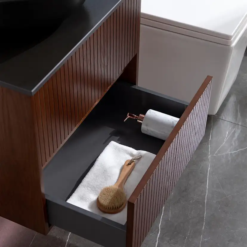 Washbasin Cabinet Bathlife FÖRTJUST 60 Brown oak Bredd: 600 mm
