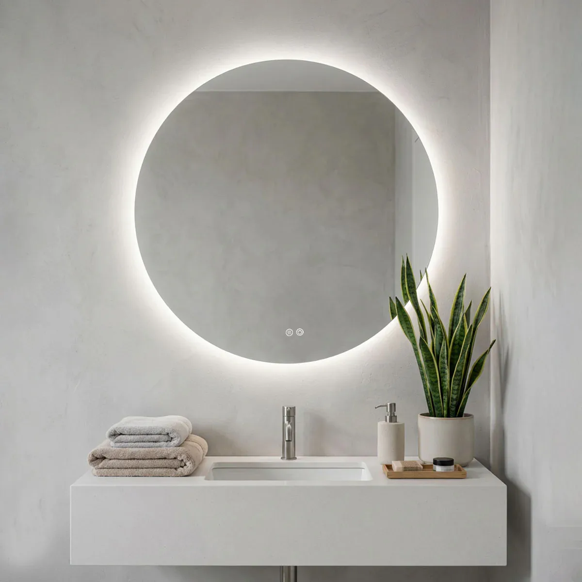 Badrumsspegel Tenfors Verona Rund Imfri LED
