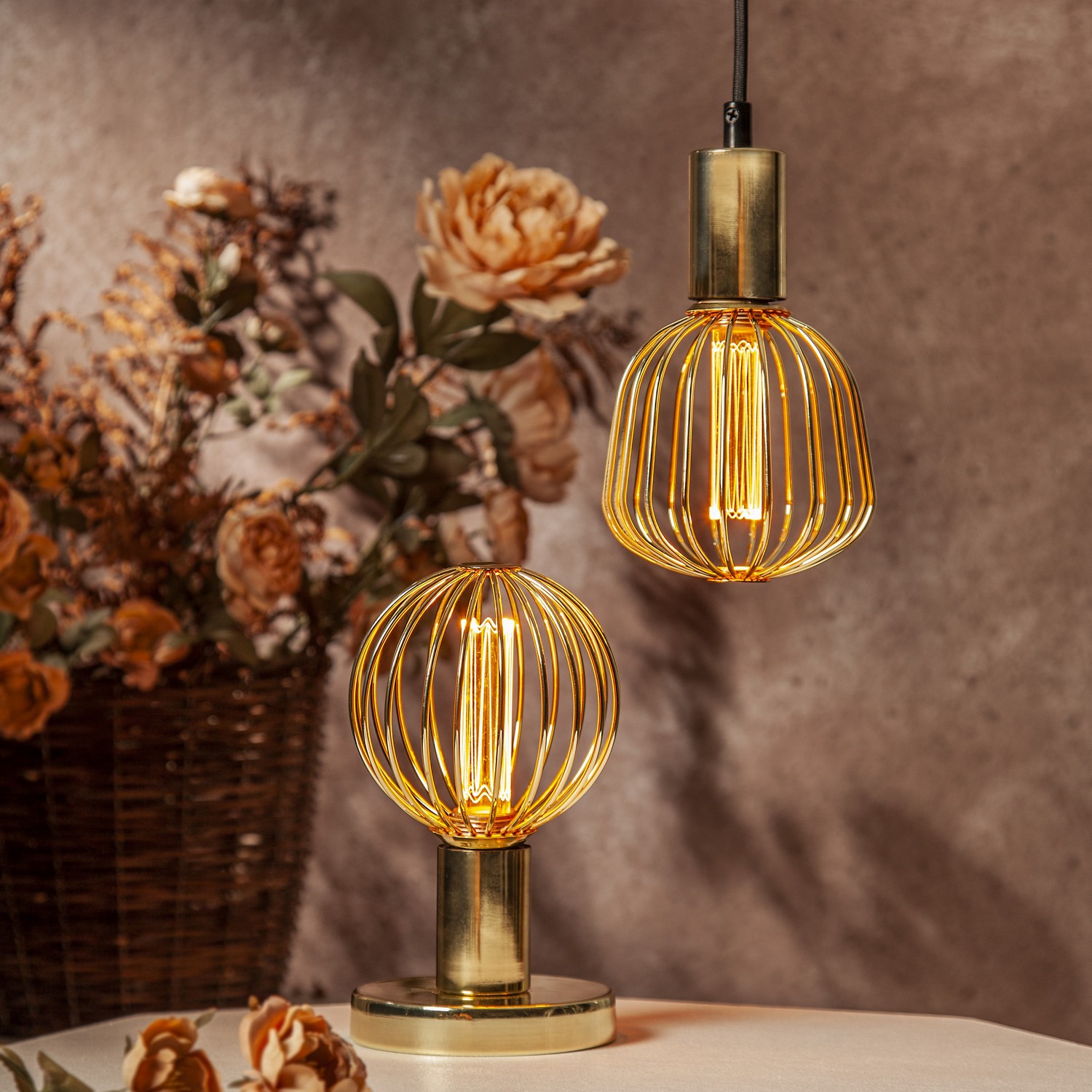 LED-lampa Star Trading E27 G125 Globe Gold