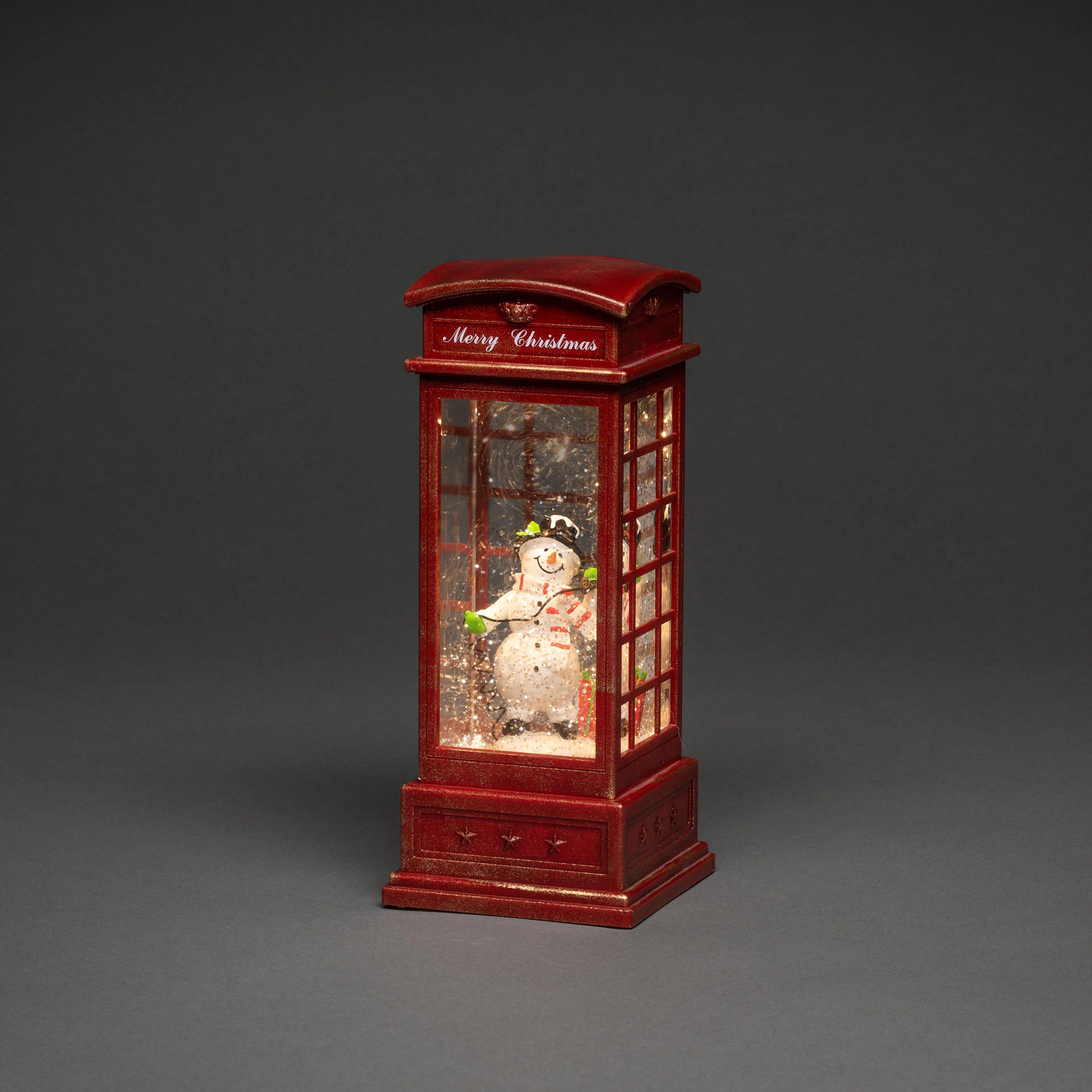 Dekorationsbelysning Julfigur Gnosjö Konstsmide Vattenfylld Telefonkiosk Snögubbe