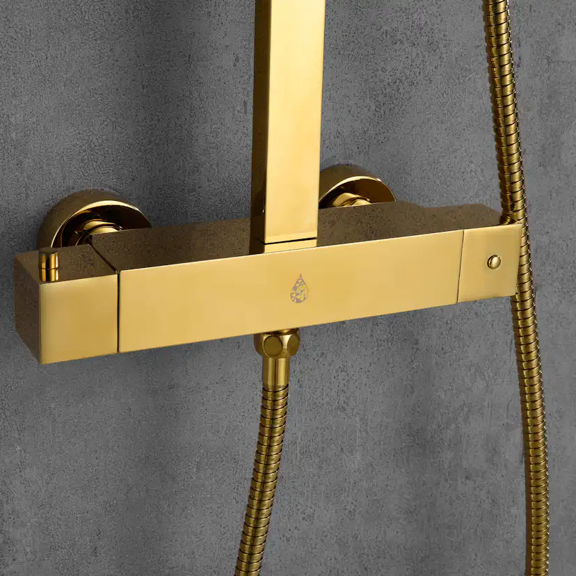 Takduschset Bathlife Flöda Guld Mässing