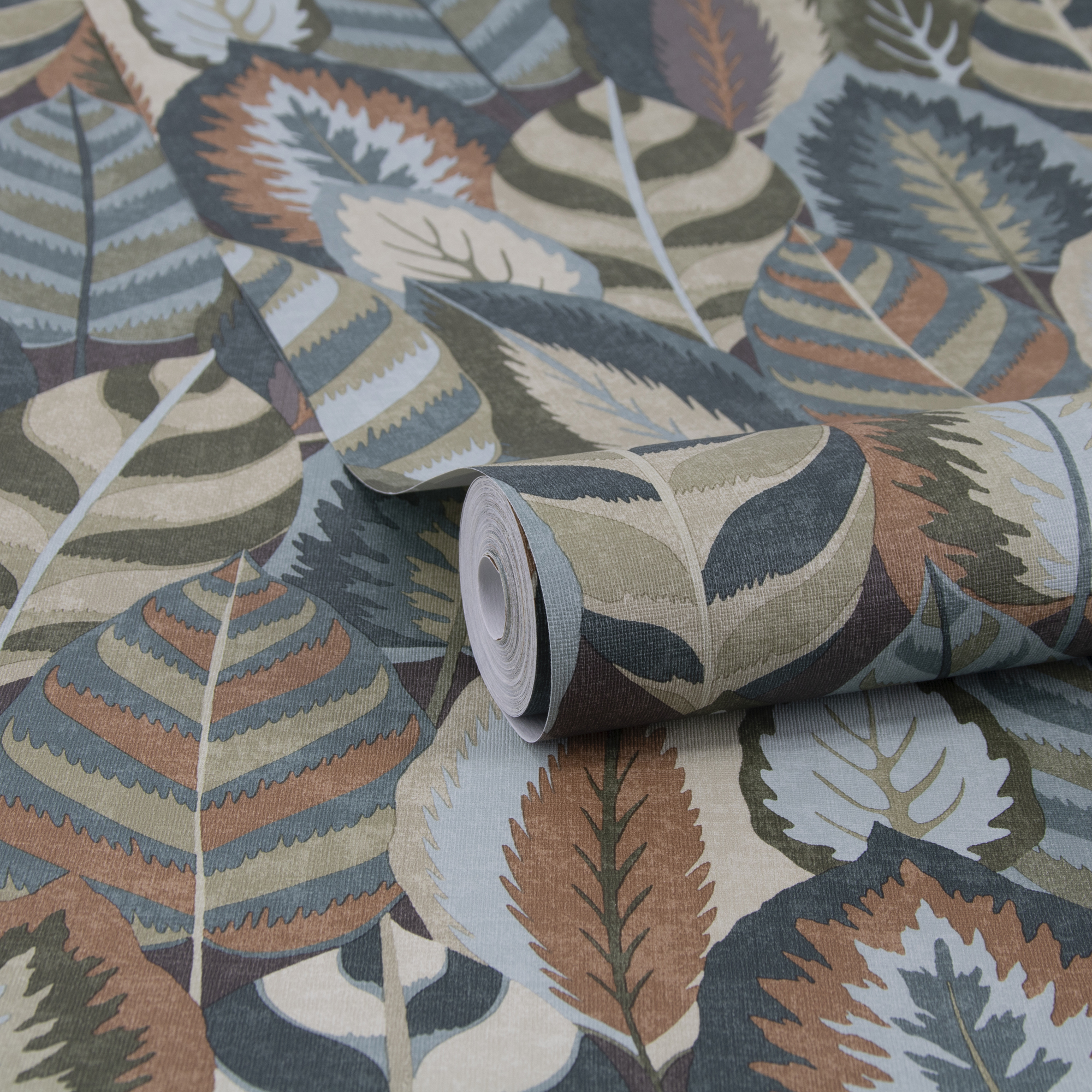 Tapet Sublime Arty Leaves Grn/bl/terra 121126