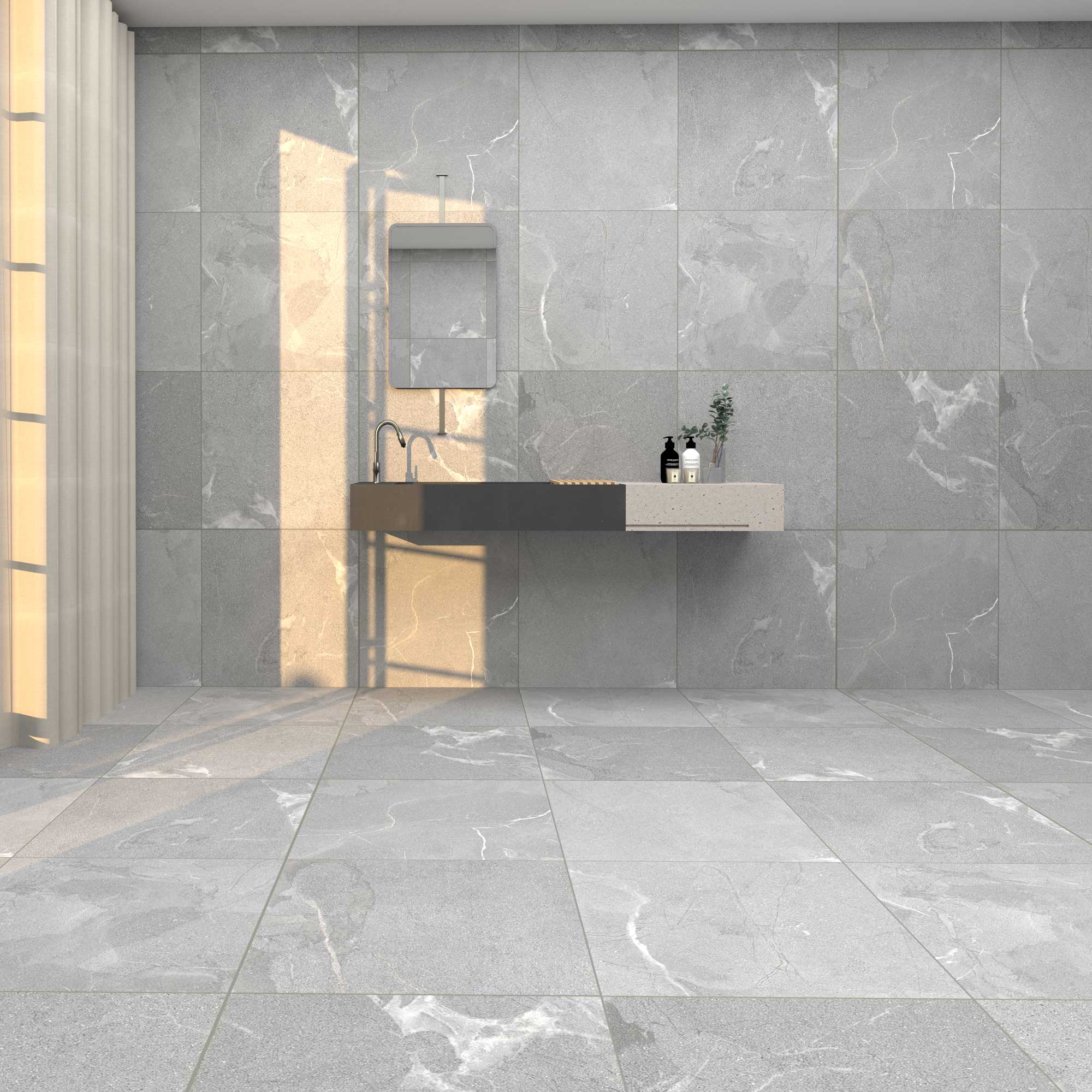 Klinker Coem Ceramiche Mea Lapis Grigio Grå Scuro 60x60 cm