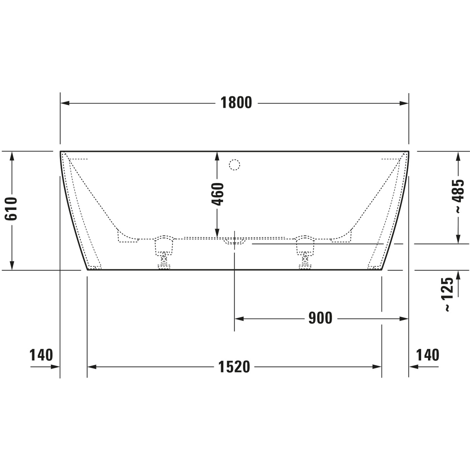 Badkar Ljusgrå Matt 1800x800 mm Ljusgrå
