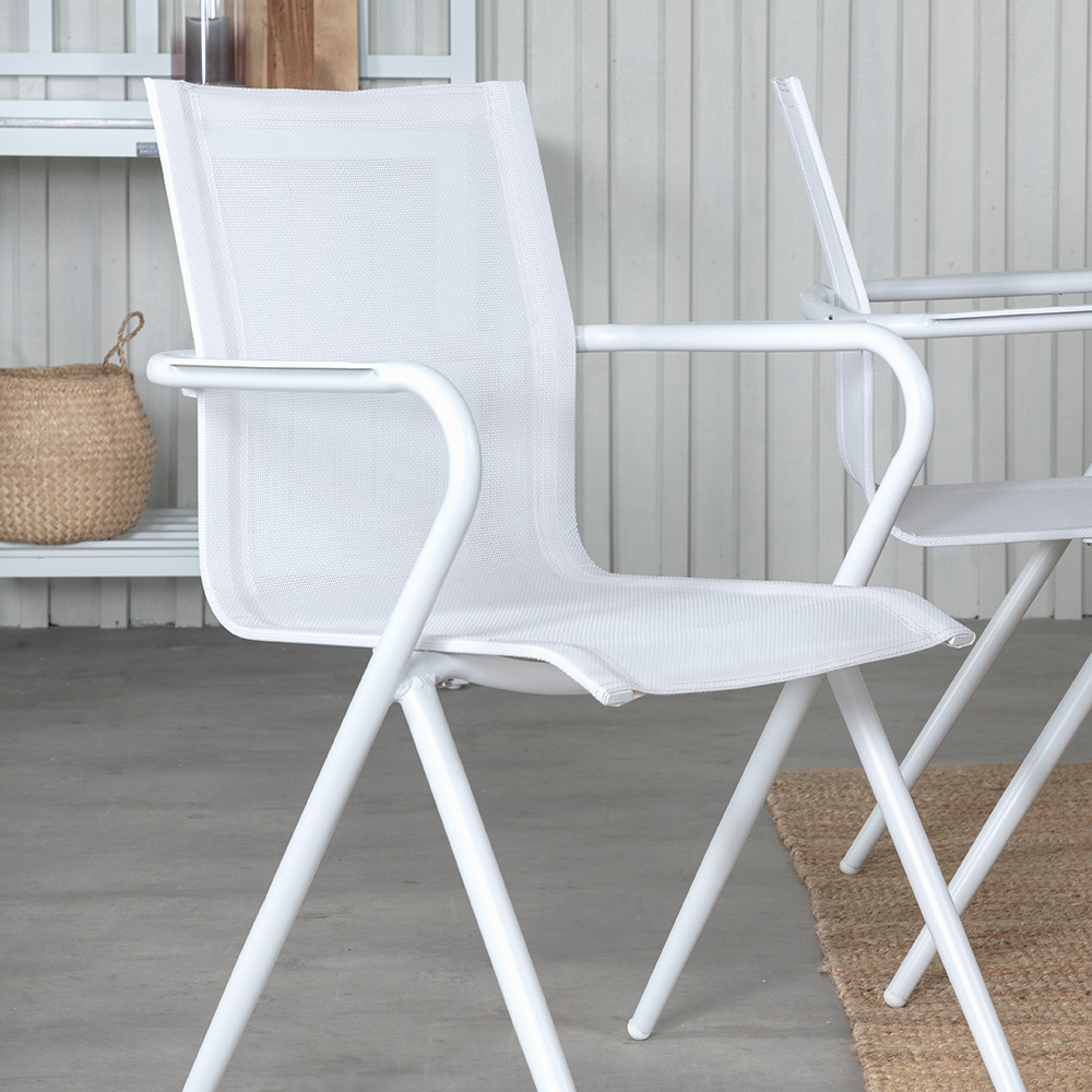 Matgrupp Venture Home Aleyna 160 Vit med 4 Aspen Matstolar