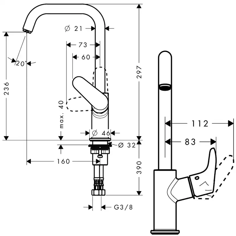 Tvättställsblandare Hansgrohe Focus 240