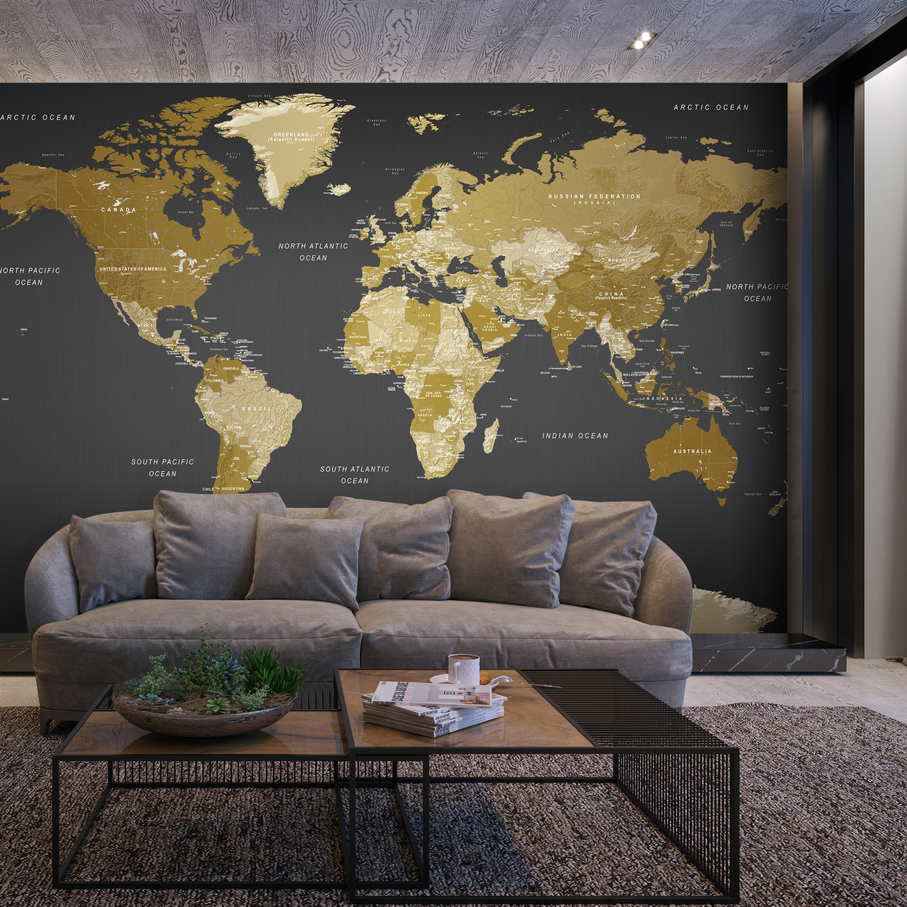 Fototapet Arkiio Självhäftande World Map Modern Geography