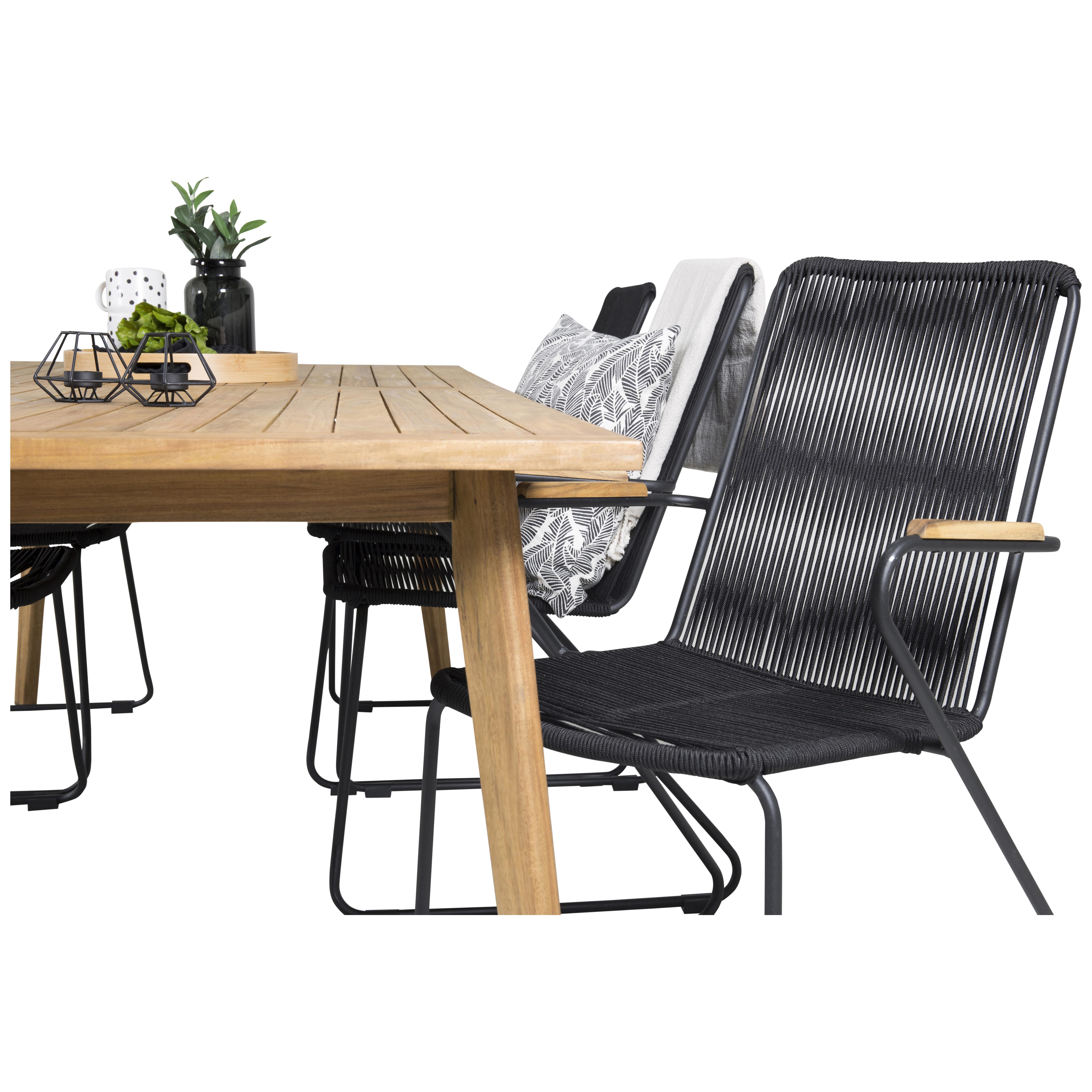 Matgrupp Venture Home Caisa 220 med 6 Berfin Karmstolar