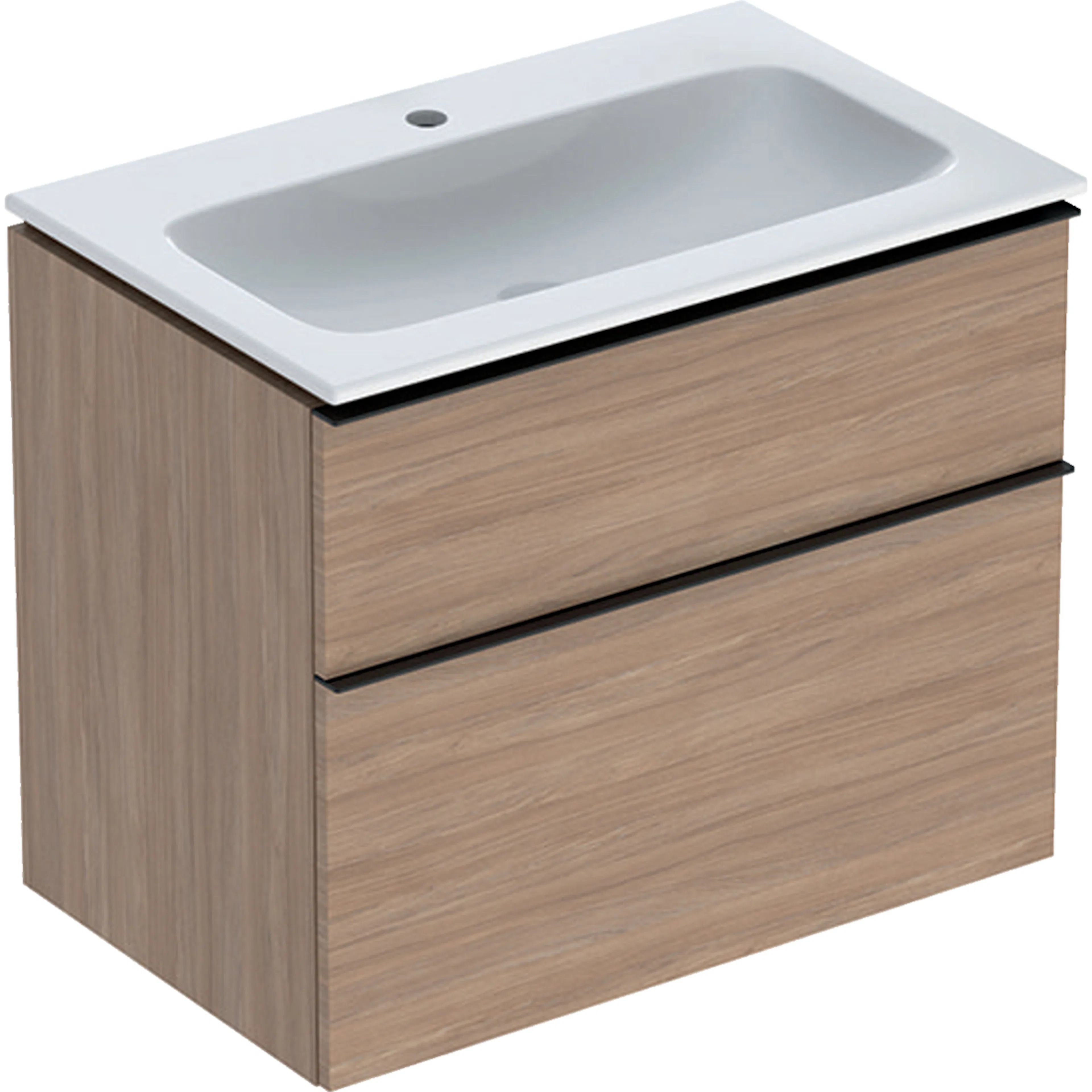GEBERIT iCon MÖBELPAKET B75 OAK SLIM TS 2L OAK HANDTAG LAVA Ek/Lava, Bredd 750 mm