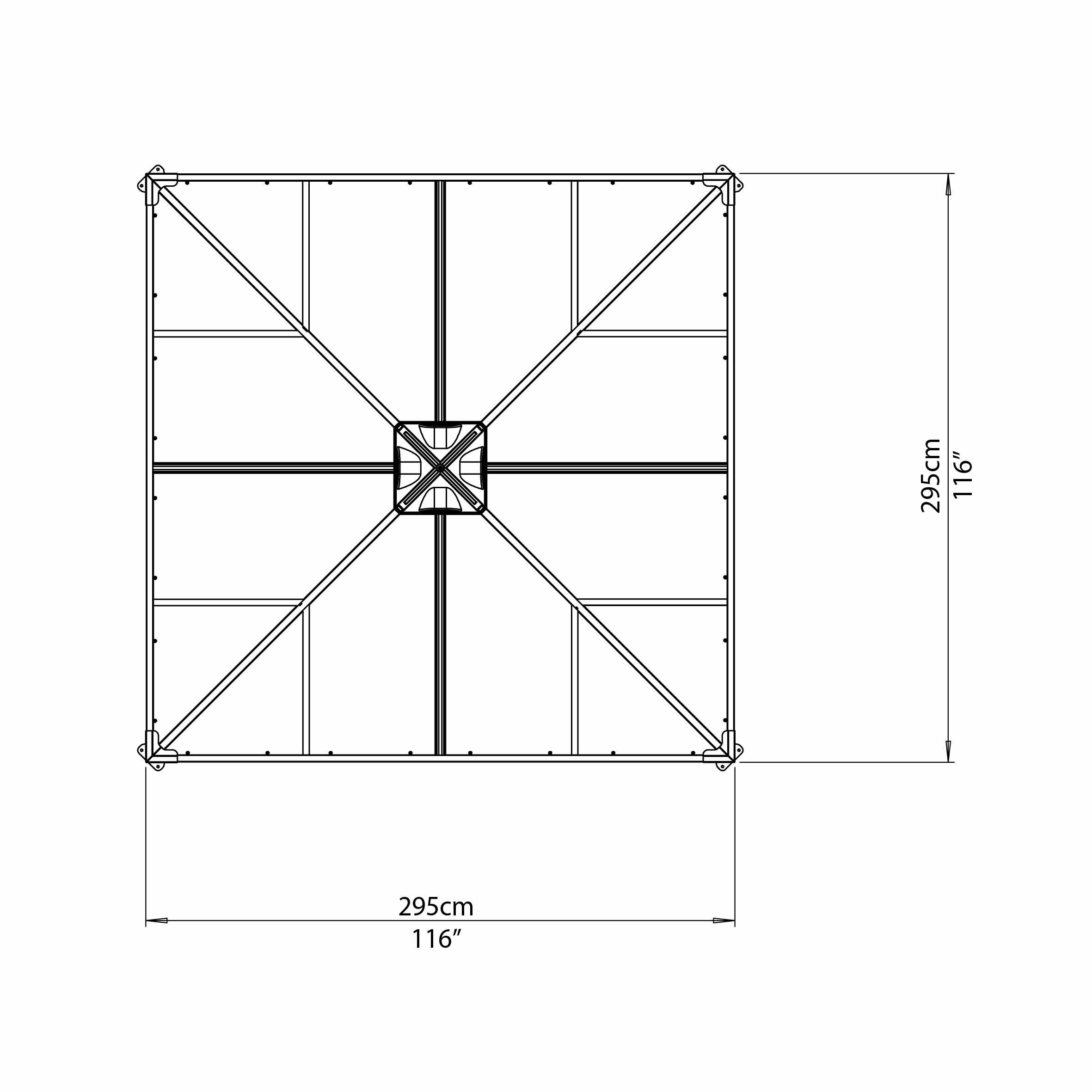 Pergola gop Palermo 3000 9 m² med Takventil