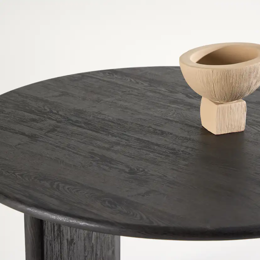 Björholmen Dining Table ⌀120 - Black / FSC 100% Vittvätt