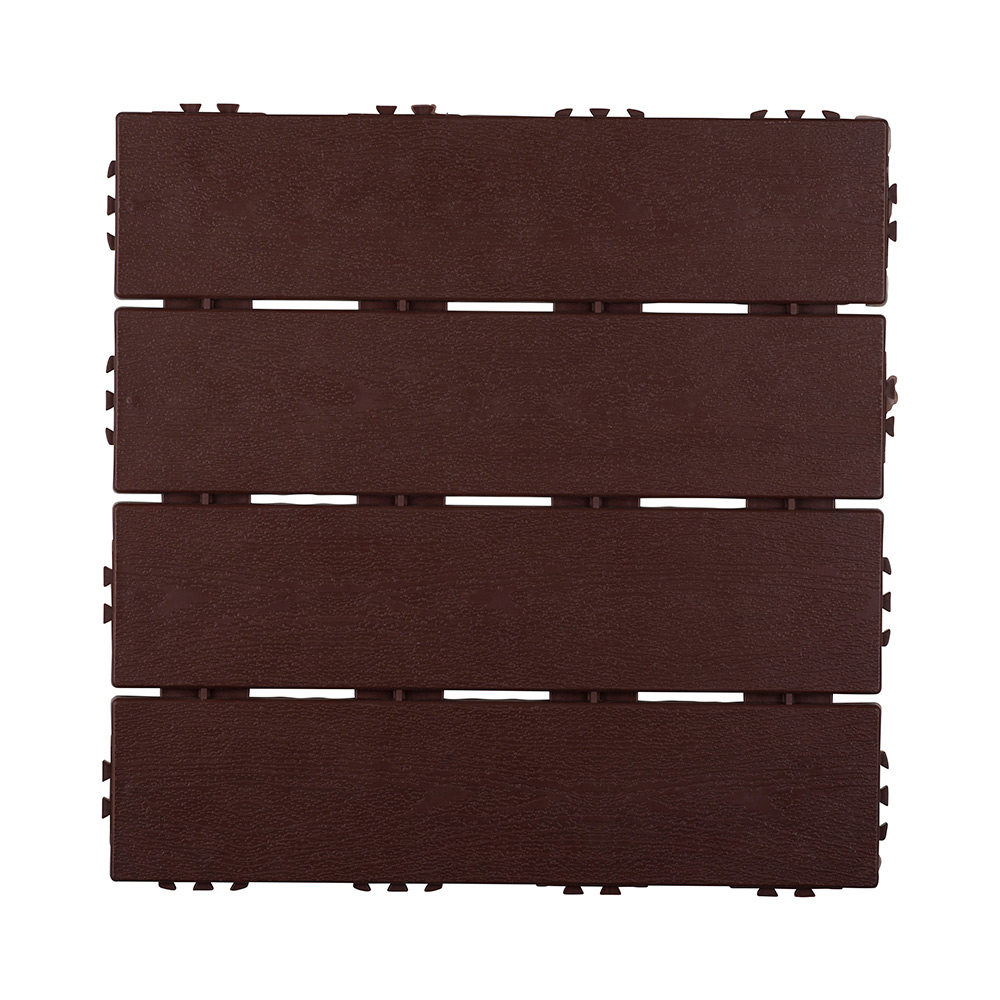 Golvplatta Hestraplattan Woodlook Mahogany Golvtrall för Balkong & Terrass