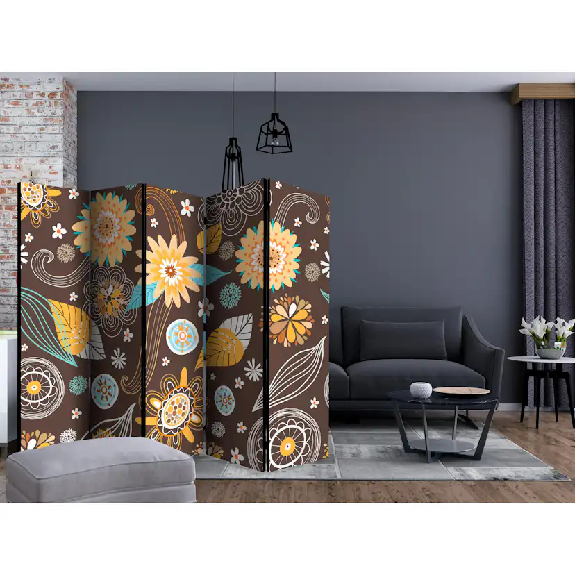 Rumsavdelare Arkiio Transparent Flowers II 225x172 cm