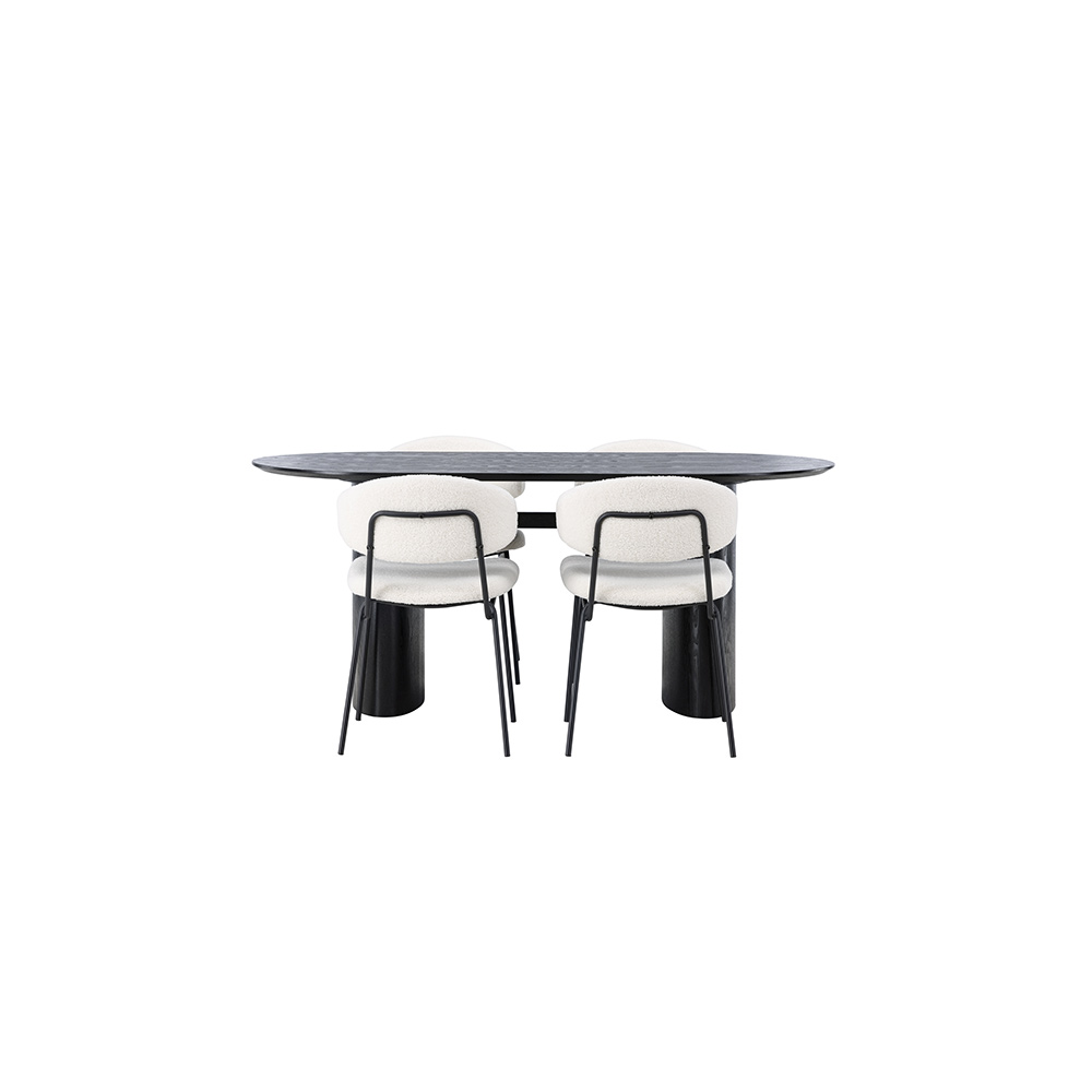 Matgrupp Venture Home Isolde med 4 st Chico stolar