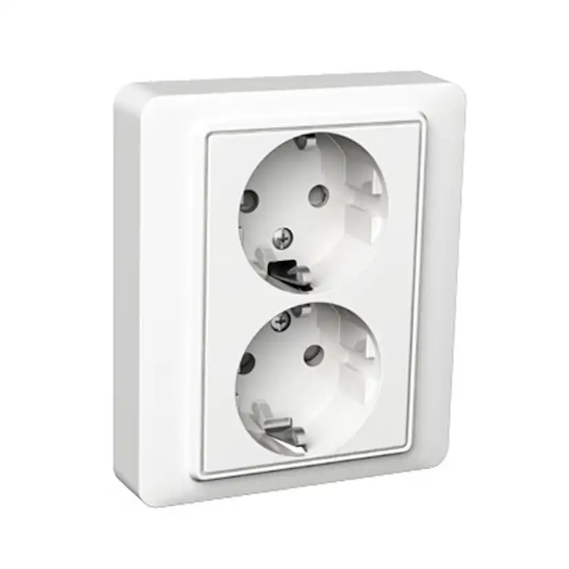 Vägguttag Schneider Electric Exxact Basic 2-vägs