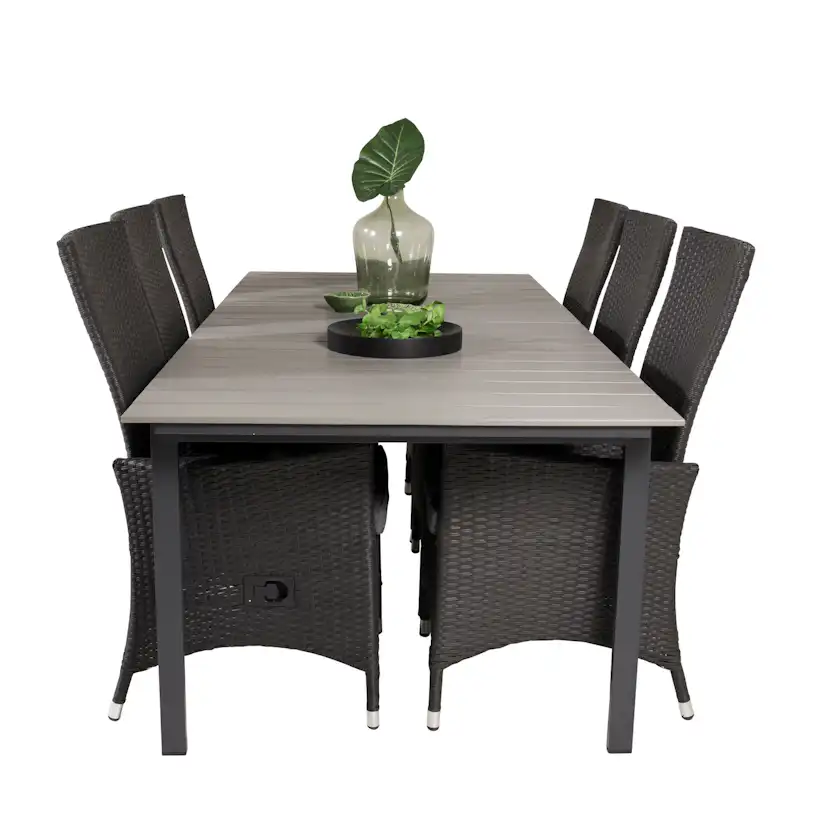 Levels Dining Table 224/324*100 - Svart Aintwood +Padova Arm Svart