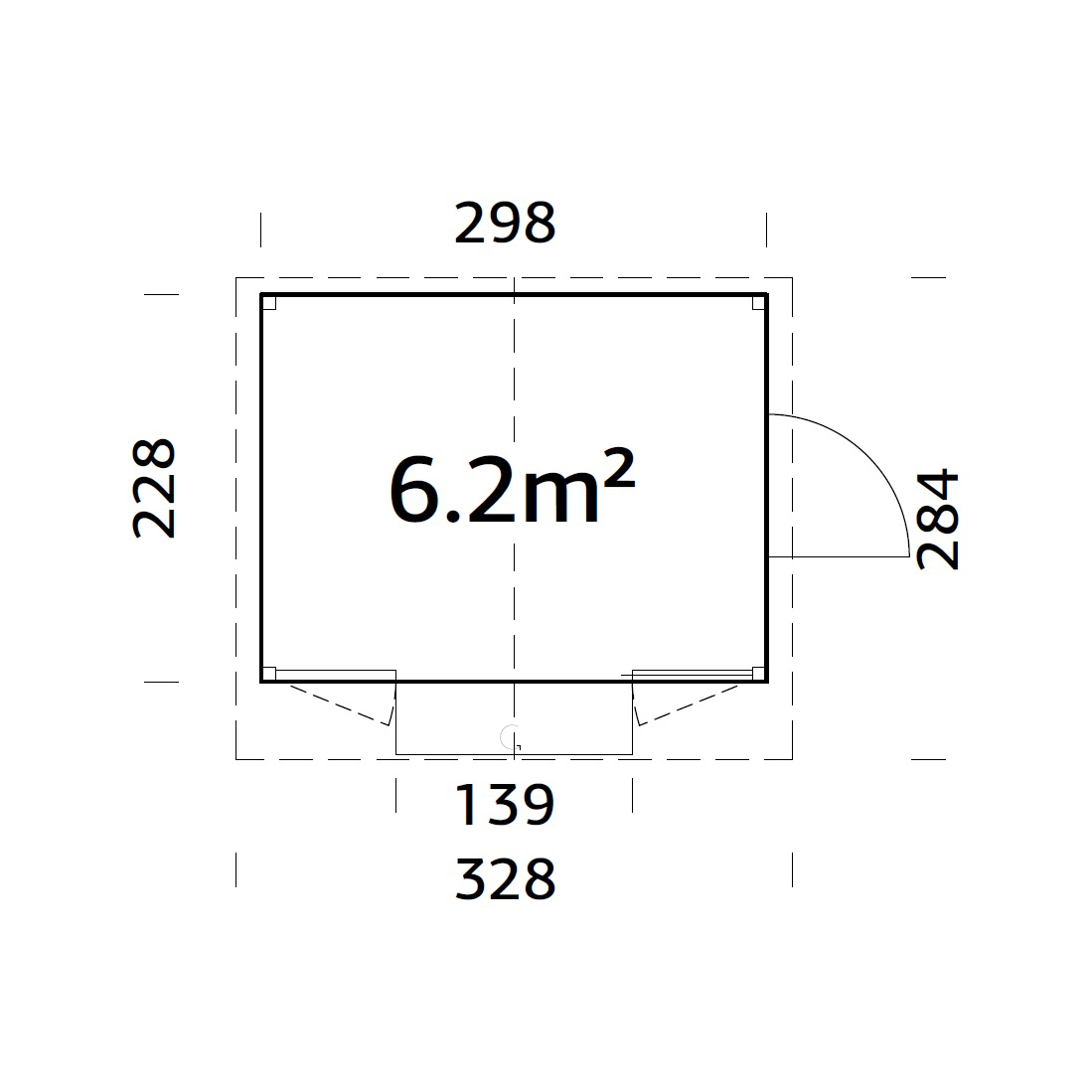 Marian 6,2 m2 - Folding kiosk NO Obehandlad