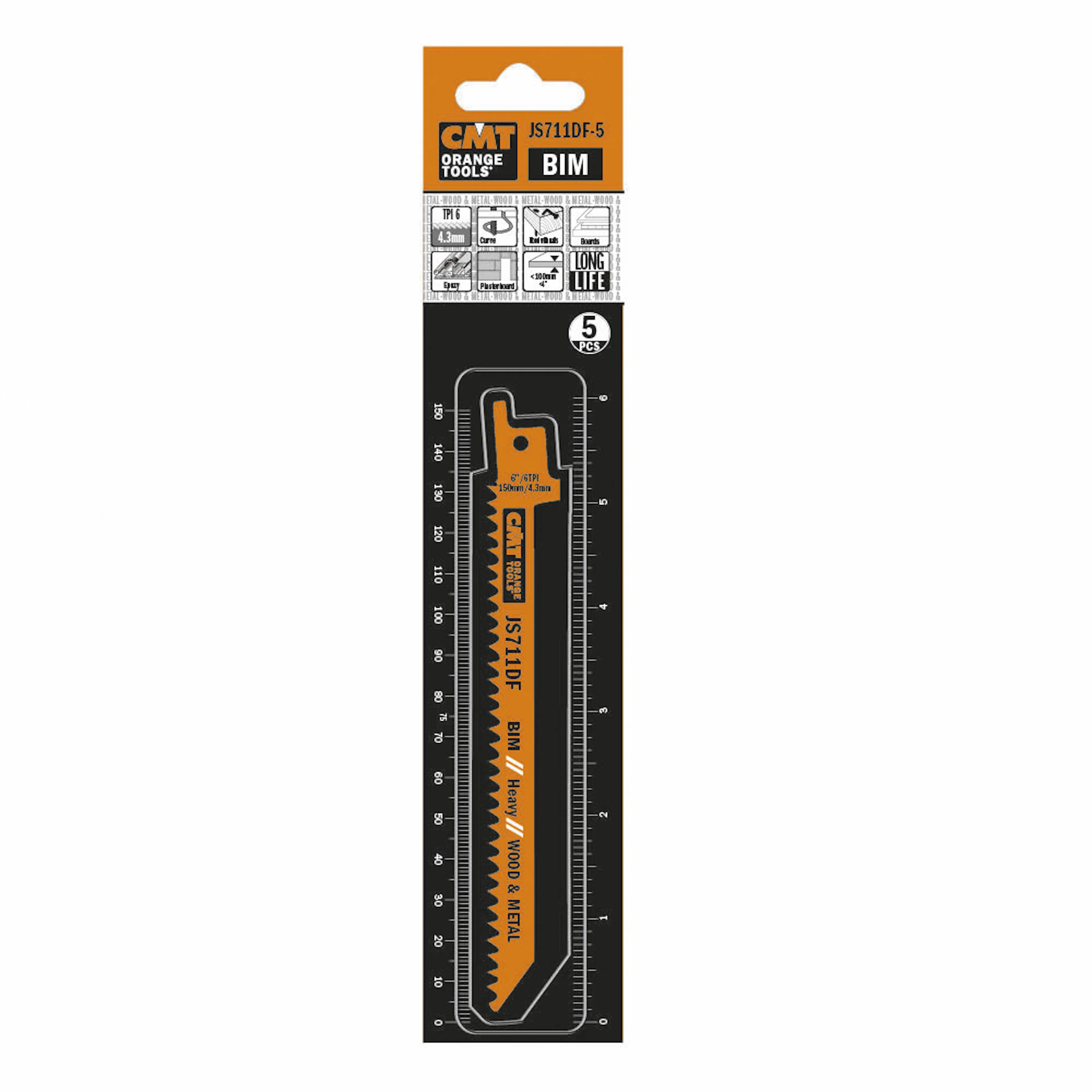 Tigersågblad CMT Orange Tools Trä/metall 150mm BIM Heavy 5 st JS711DF-5