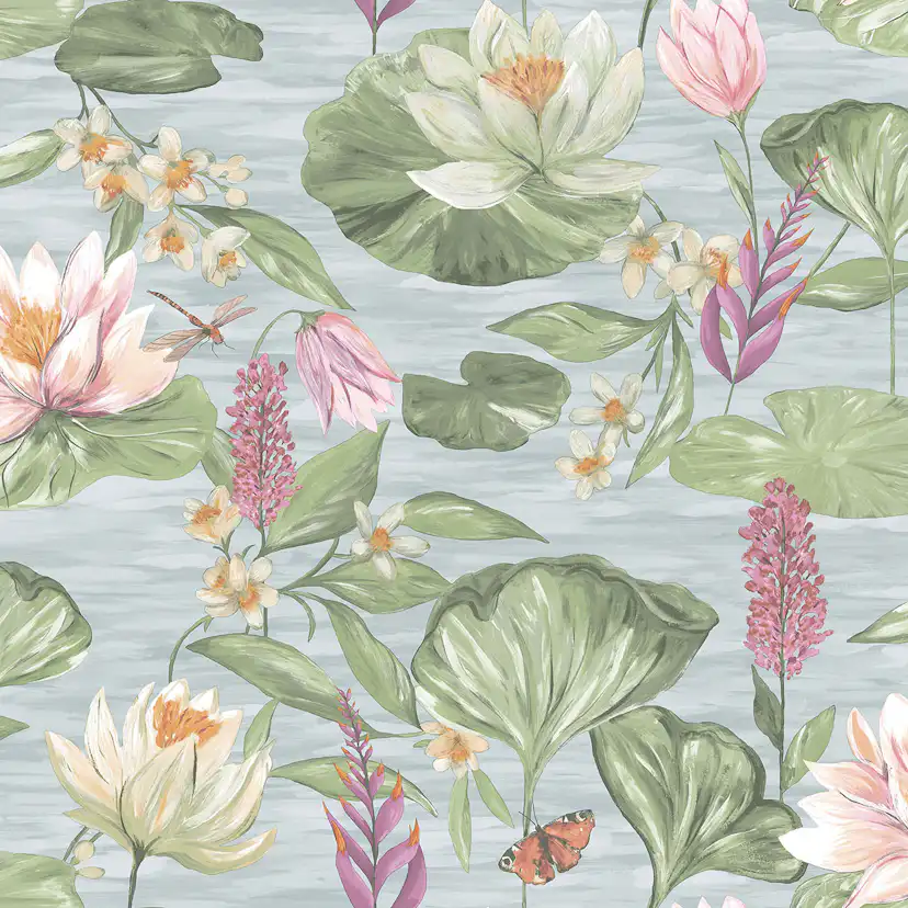 Tapet Holden The Lost Gardens Water Lily Blue 91640