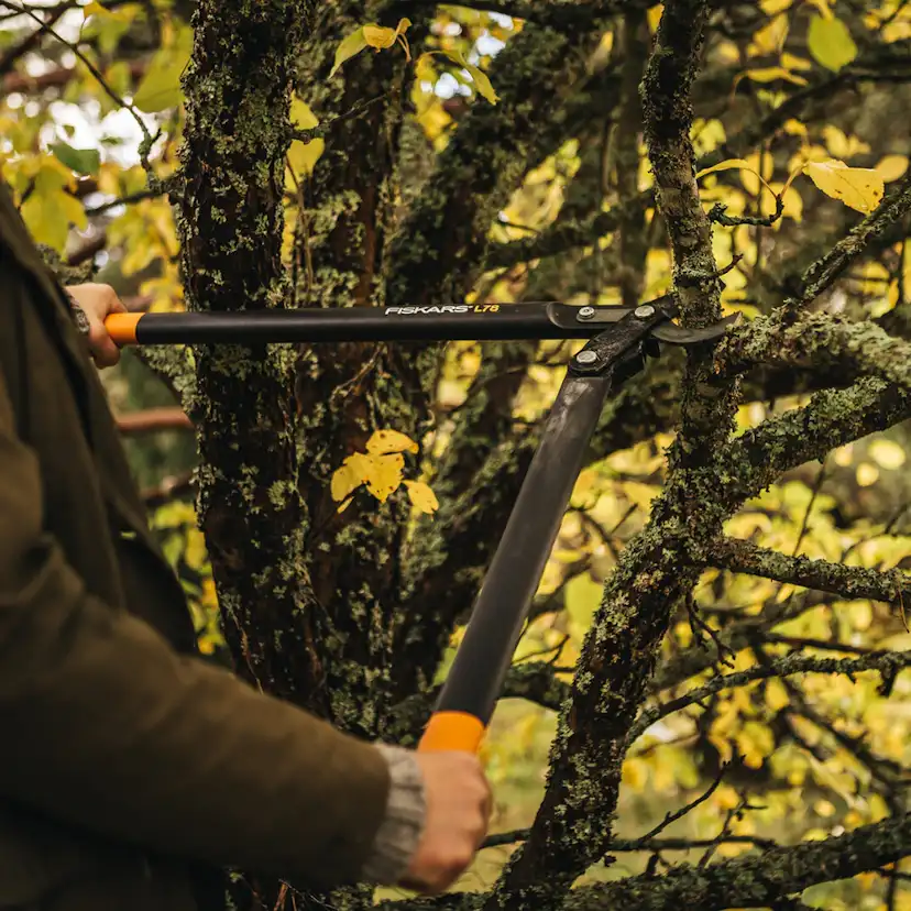 Grensax Fiskars PowerGear med Utväxling och Sidoskär L78 L