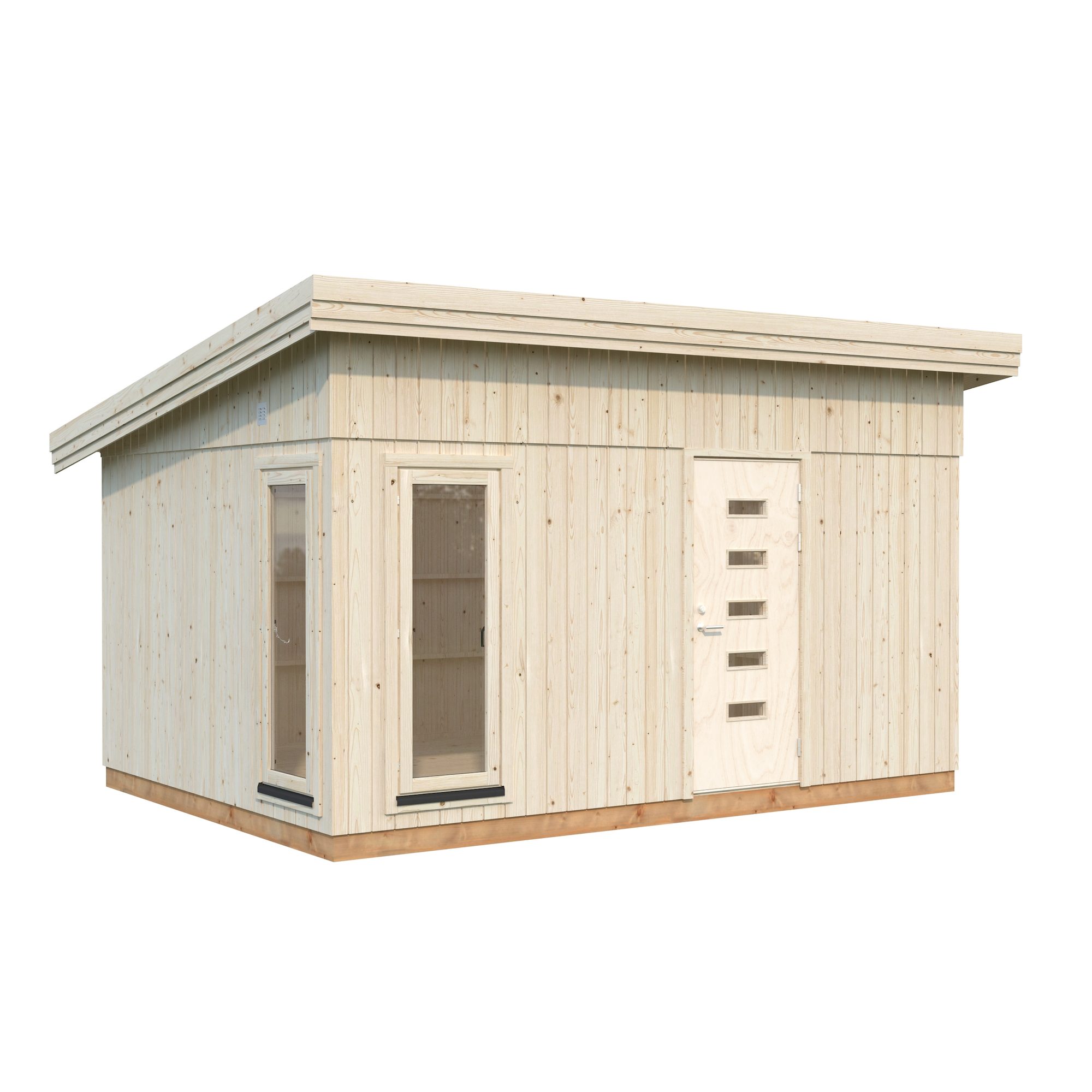 Friggebod Palmako Etta 13,6 m² Komplett Stuga med Pulpettak