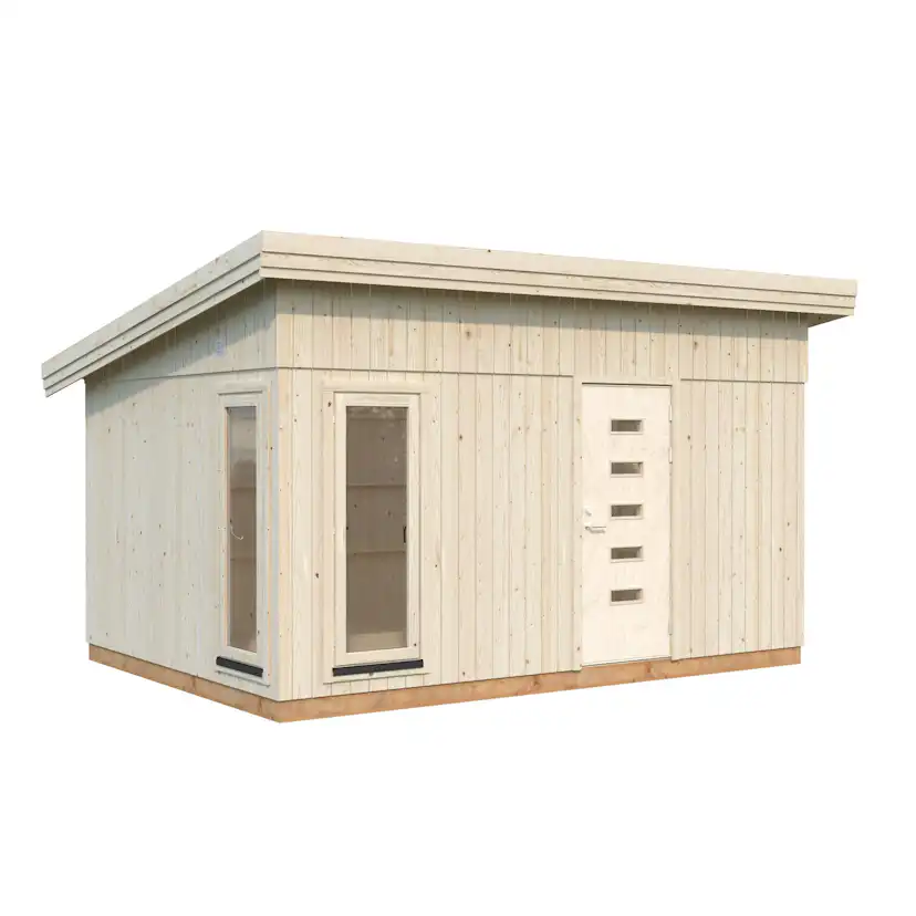 Friggebod Palmako Etta 13,6 m² Komplett Stuga med Pulpettak