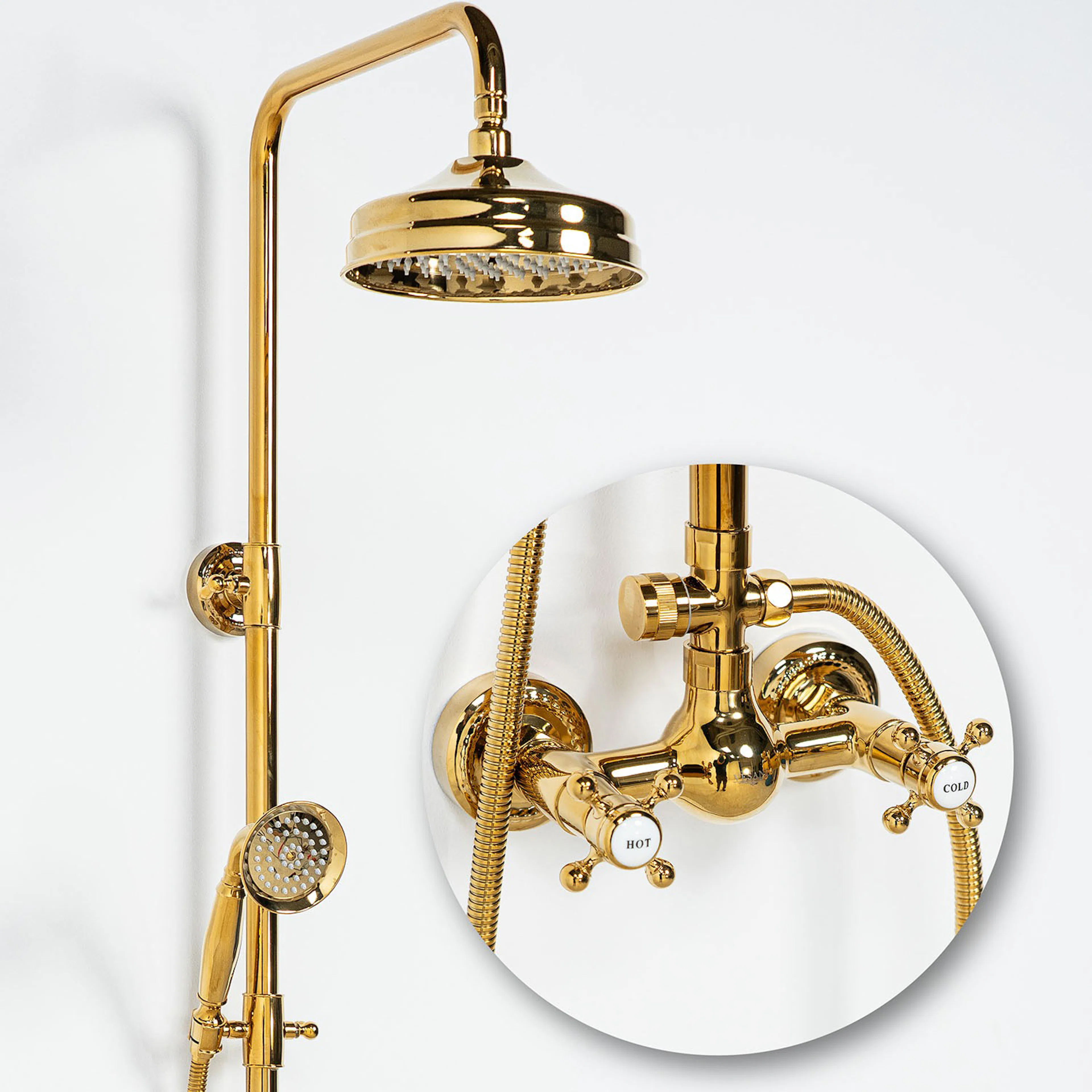 Klassiskt Takduschset Guld - Kensington Guld