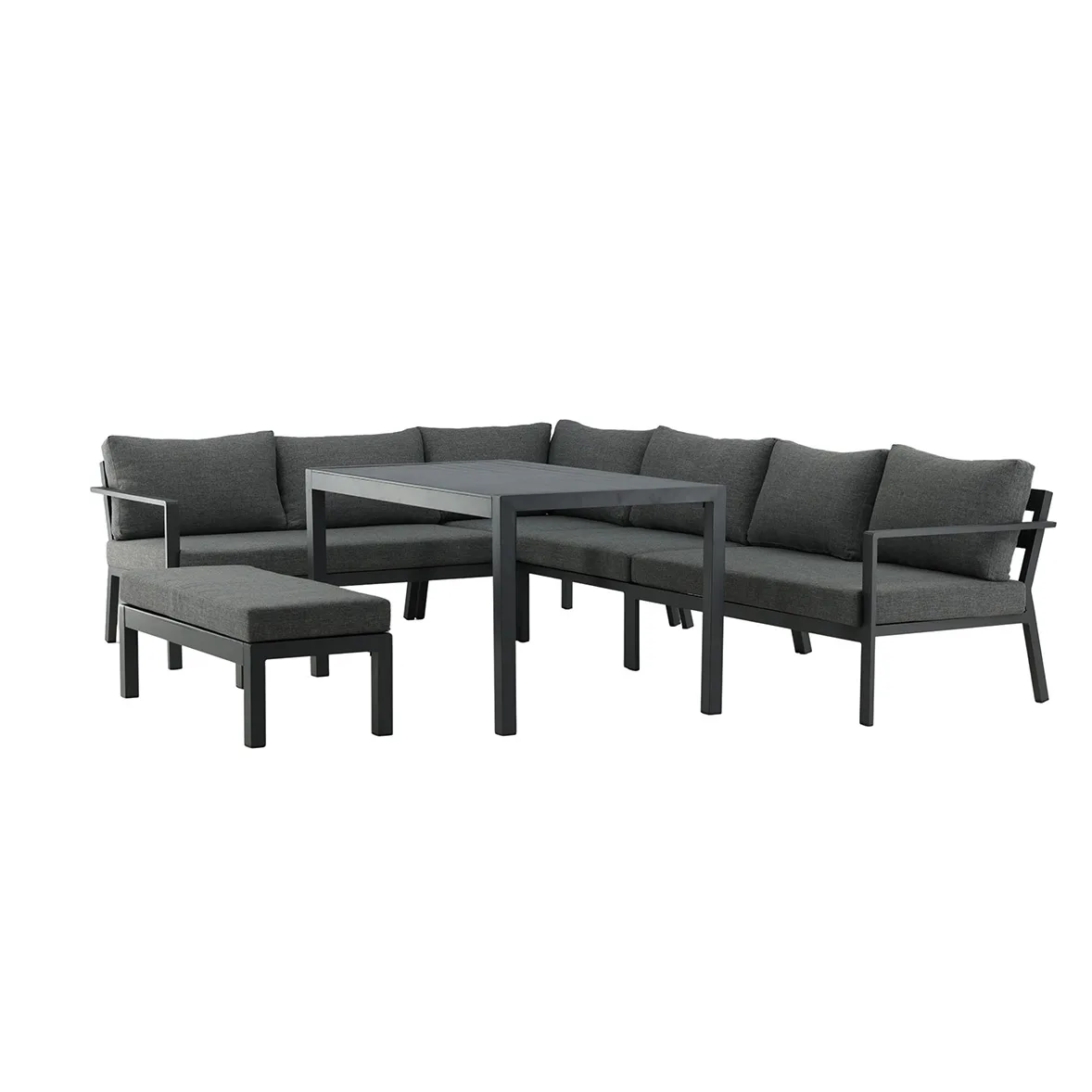 Ramos - Bench- White / Grey - Aluminium - middle Svart