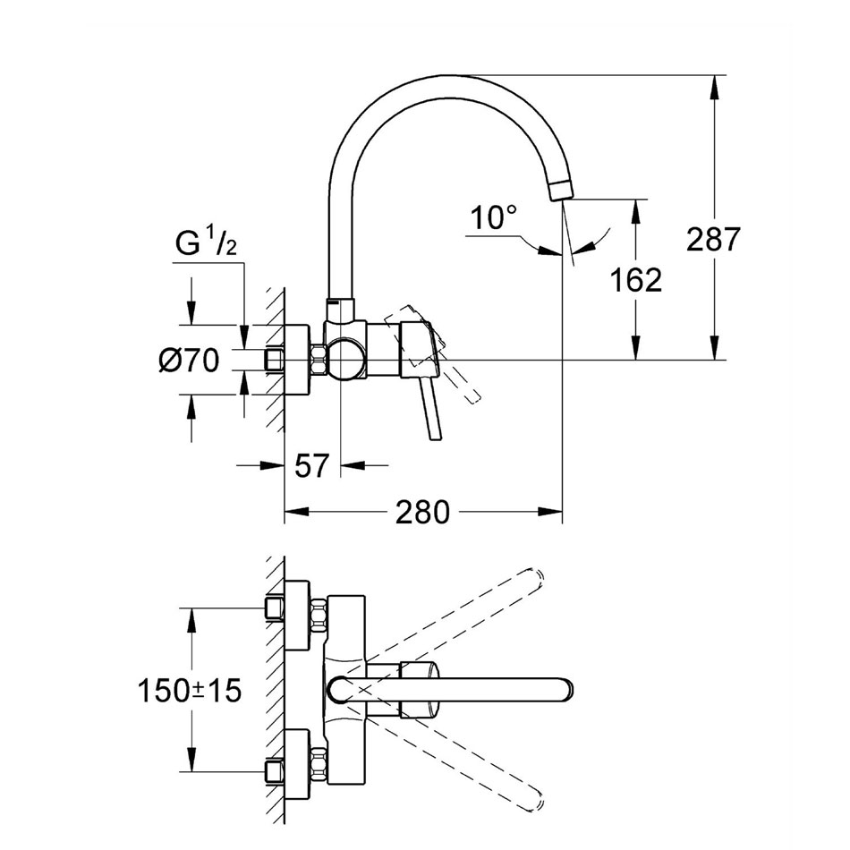 Köksblandare Grohe Concetto 32667001 Engreppsblandare med Svängbar Pip & SilkMove