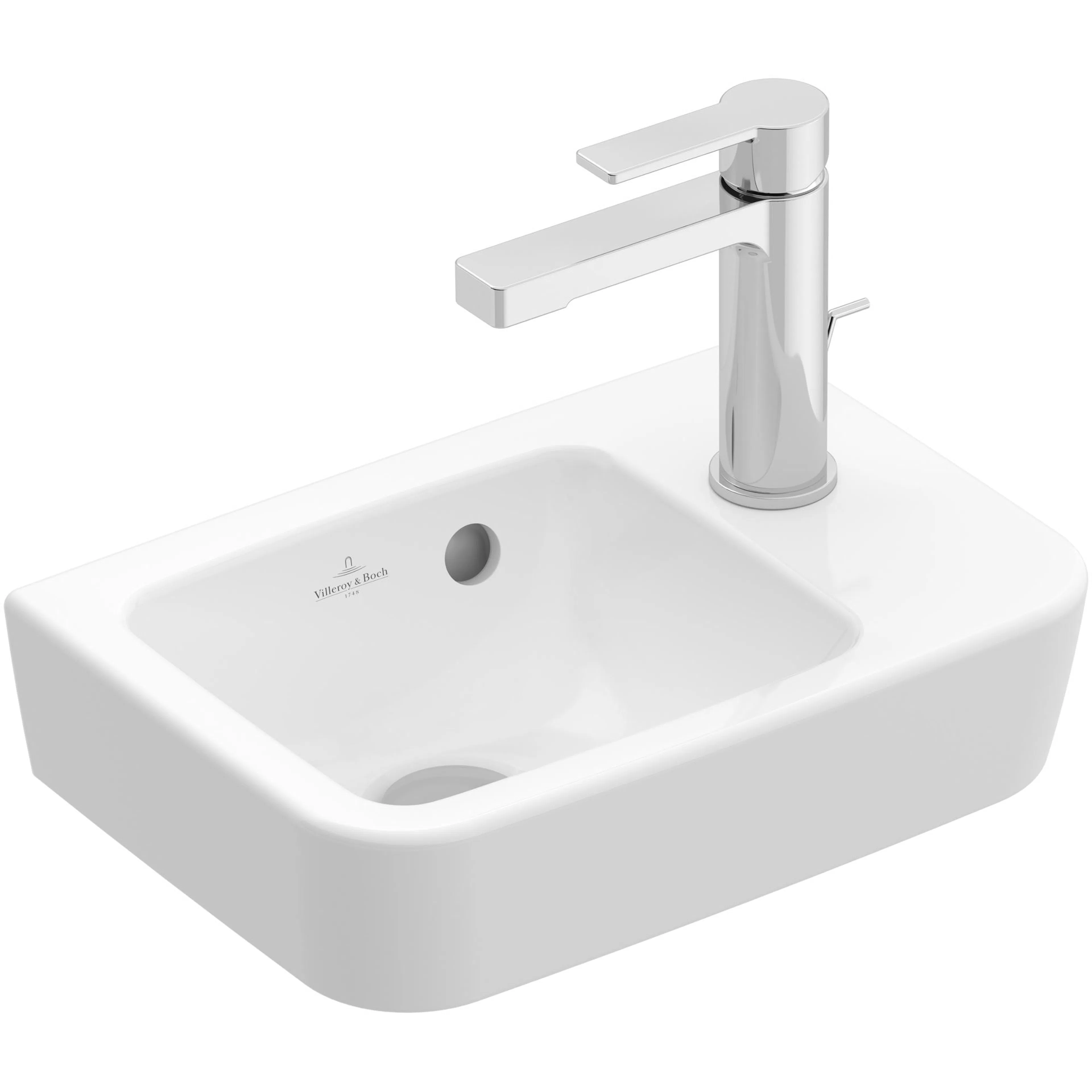 Tvättställ Villeroy & Boch O.novo Kompakt Rektangulärt för Sidomonterad Blandare