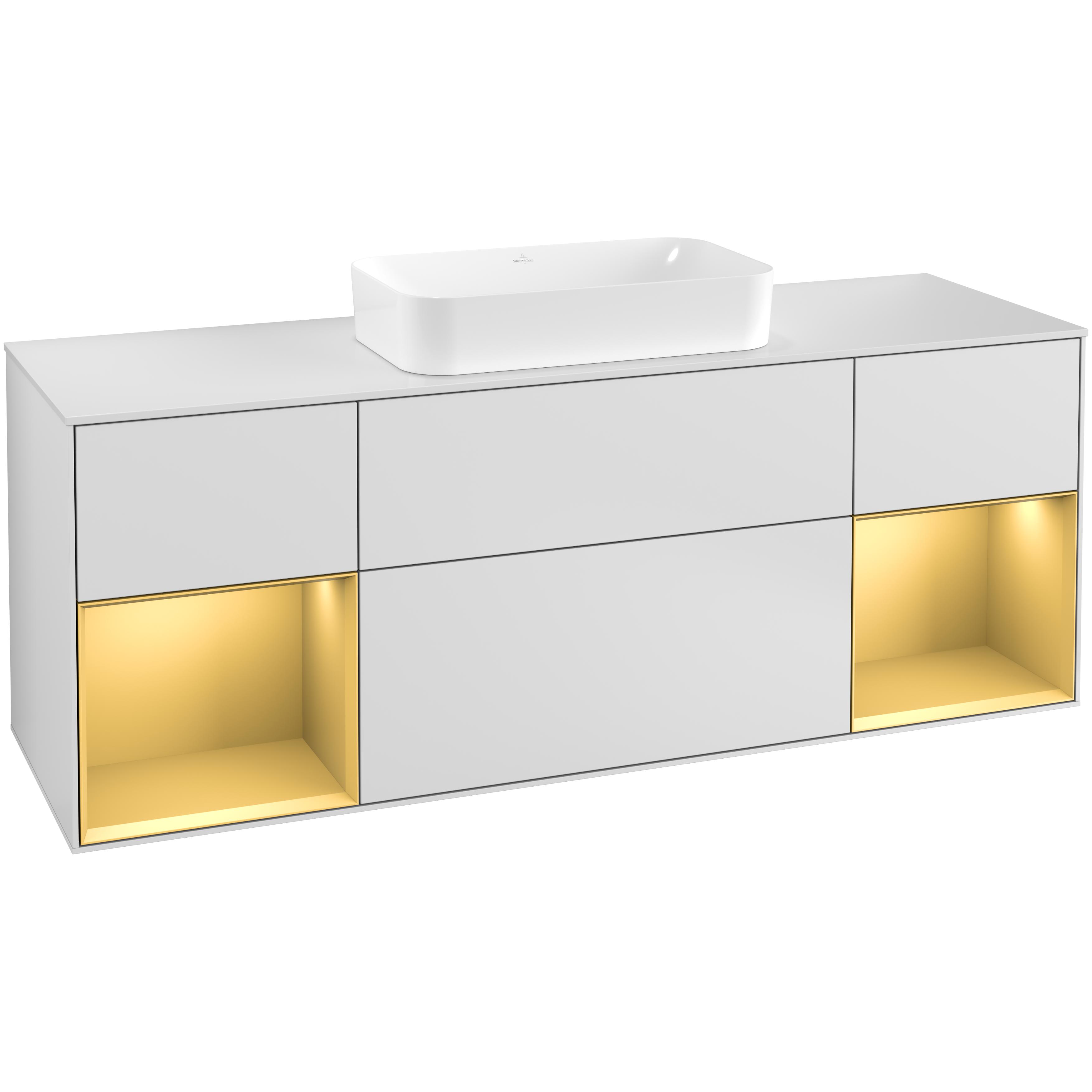 Tvättställsskåp Villeroy & Boch Finion med Två Hyllor och Bänkskiva för Fristående Tvättställ