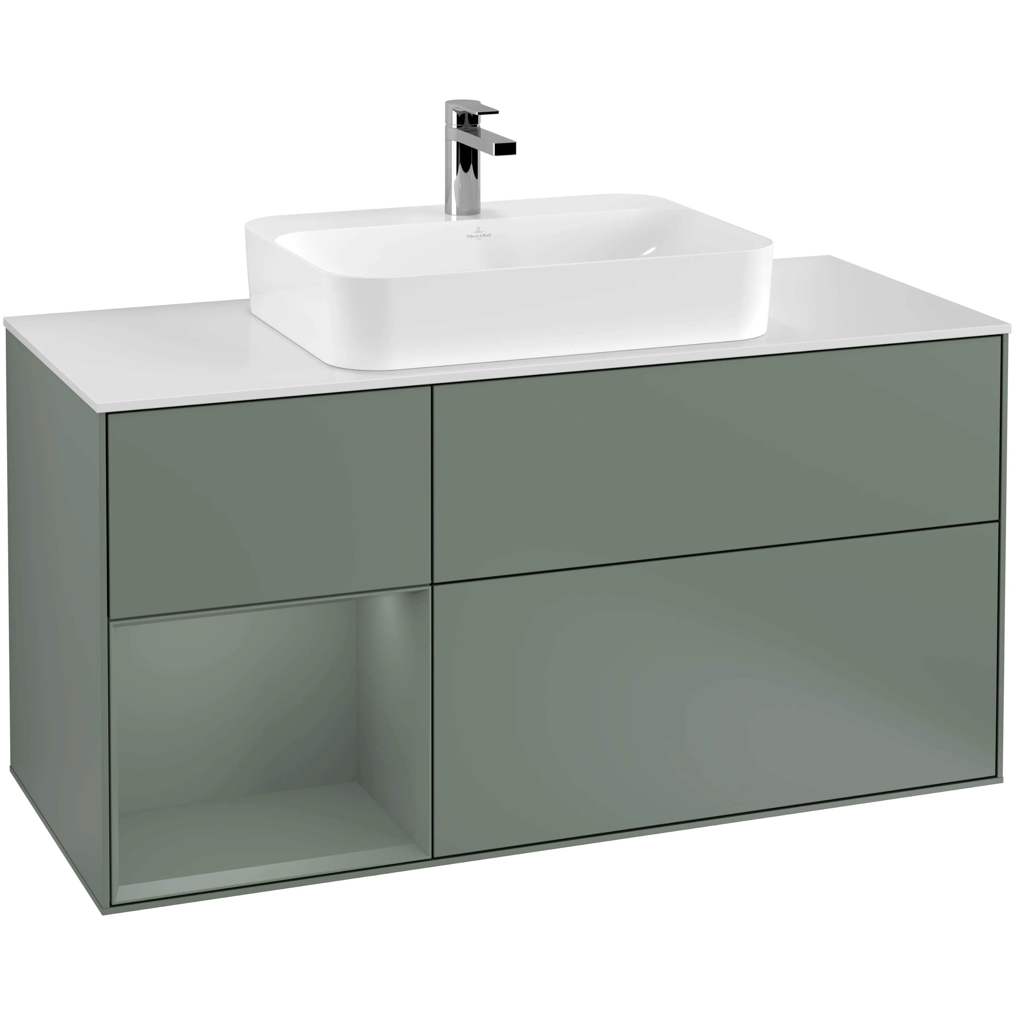 Tvättställsskåp Villeroy & Boch Finion med 3 Lådor Hylla och Bänkskiva för Ytmonterat Tvättställ
